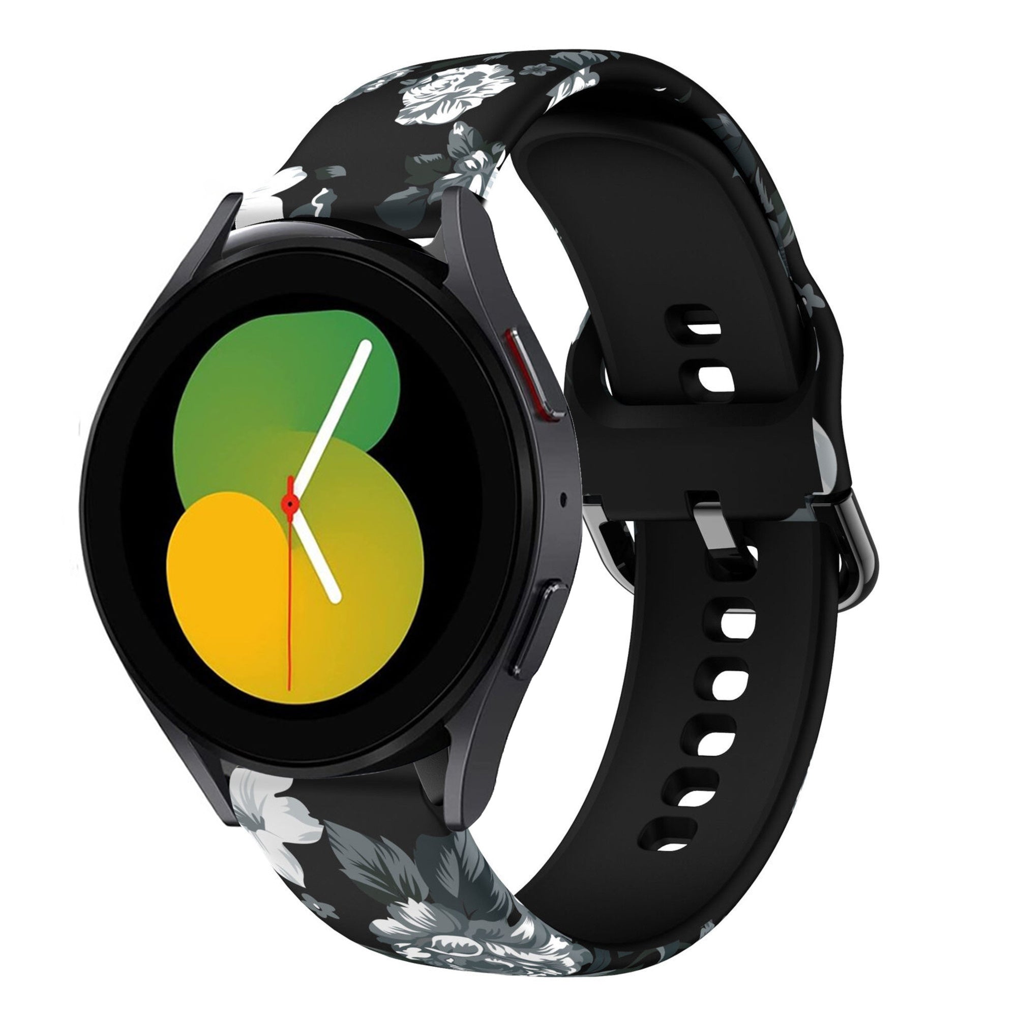 Print Silicone Strap, on a watch, 3/4 front view