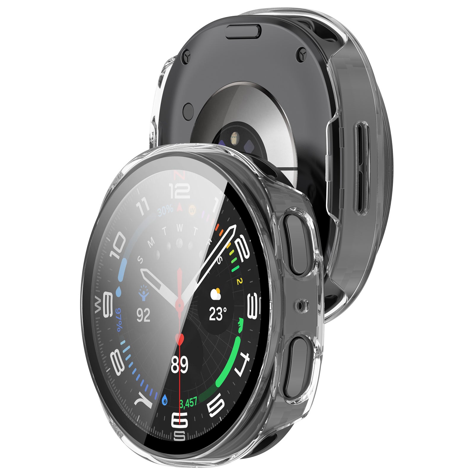 Samsung Galaxy Watch 8 - 44mm Hardcase mit Glas (Transparent)