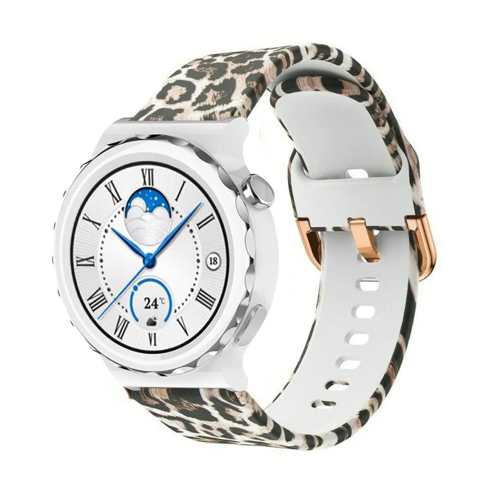 Print Silicone Strap, on a watch, 3/4 front view