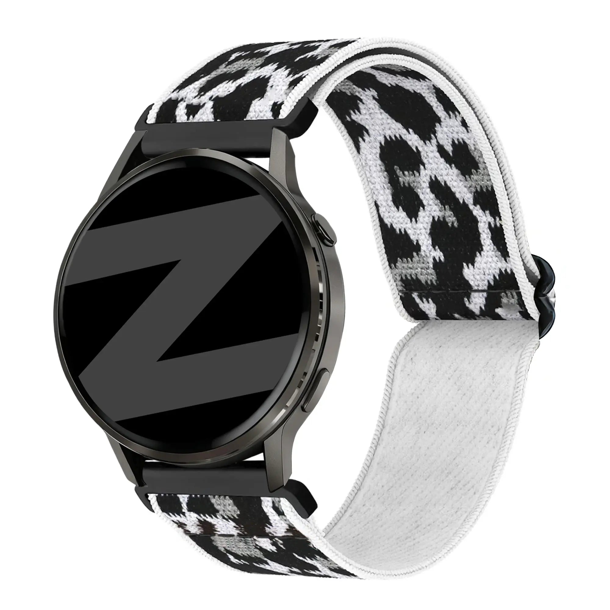Bandz Garmin Forerunner 265s Elastisches Nylonband (Weiß-Leopard)