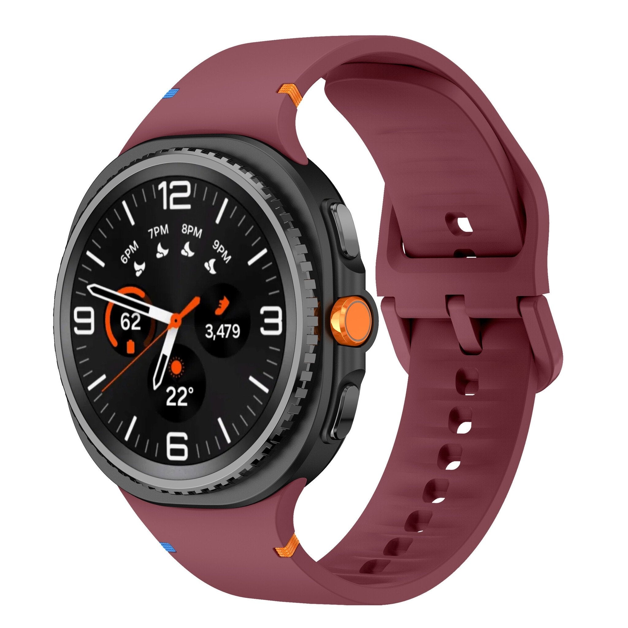 Samsung Galaxy Watch 8 - 44mm Silikonarmband (Weinrot)