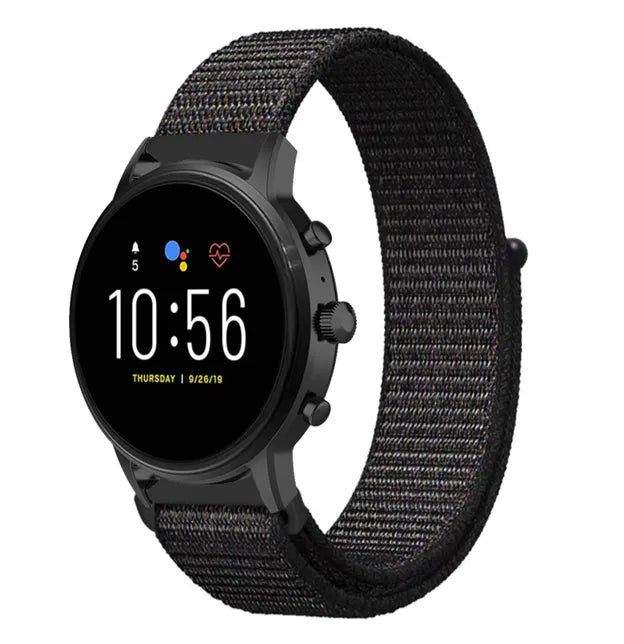 Fossil Gen 4 Explorist (HR) Nylonarmband (Schwarz)