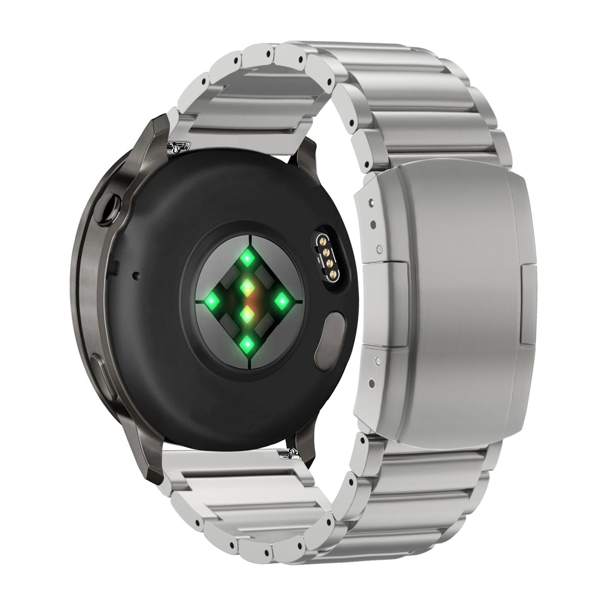 Bandz Garmin Vivomove HR Titanium Link Strap (Silver)
