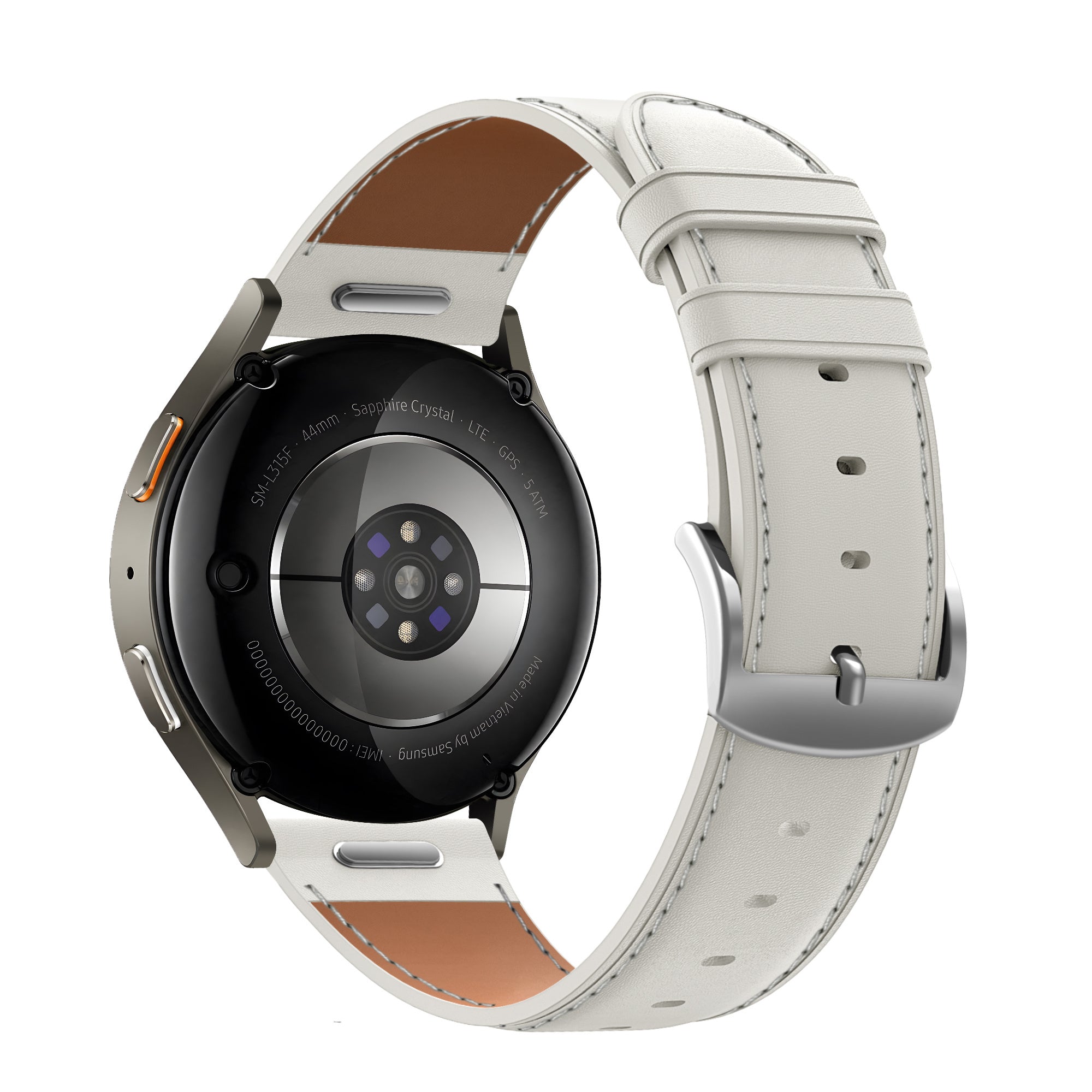 Bandz Huawei Watch GT 5 Pro - 42mm Lederarmband 'Easy Fit' (Weiß)