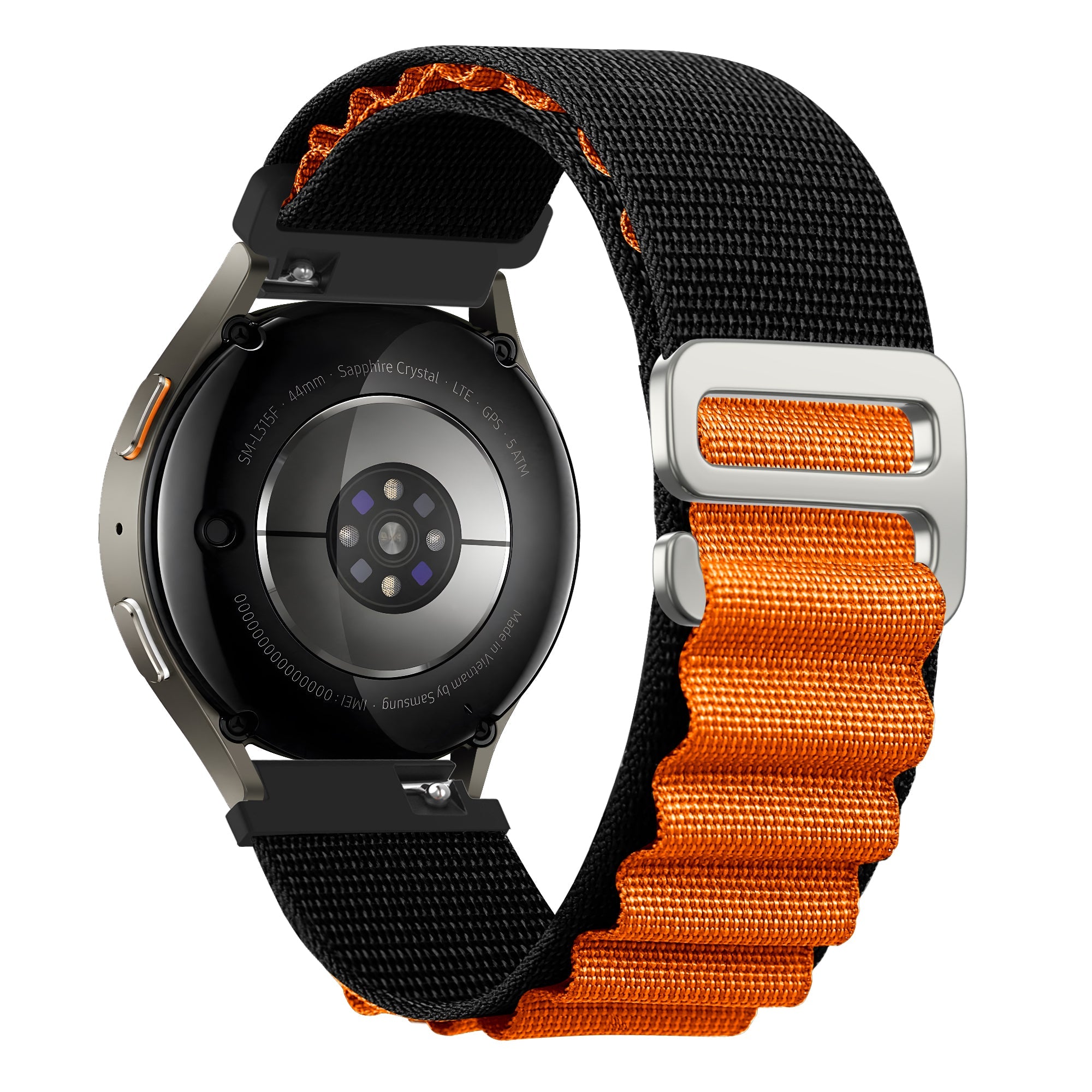 Bandz Huawei Watch GT 3 Pro 43mm Alpine Nylonarmband (Schwarz/Orange)
