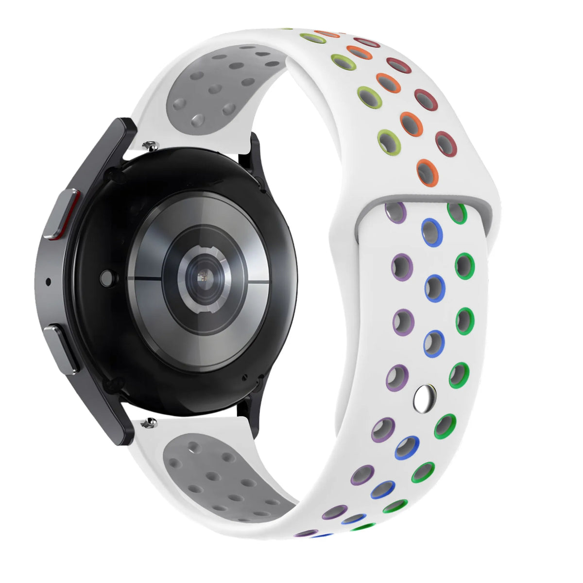 Silicone Sport Strap 'Deluxe', on a watch, 3/4 rear view