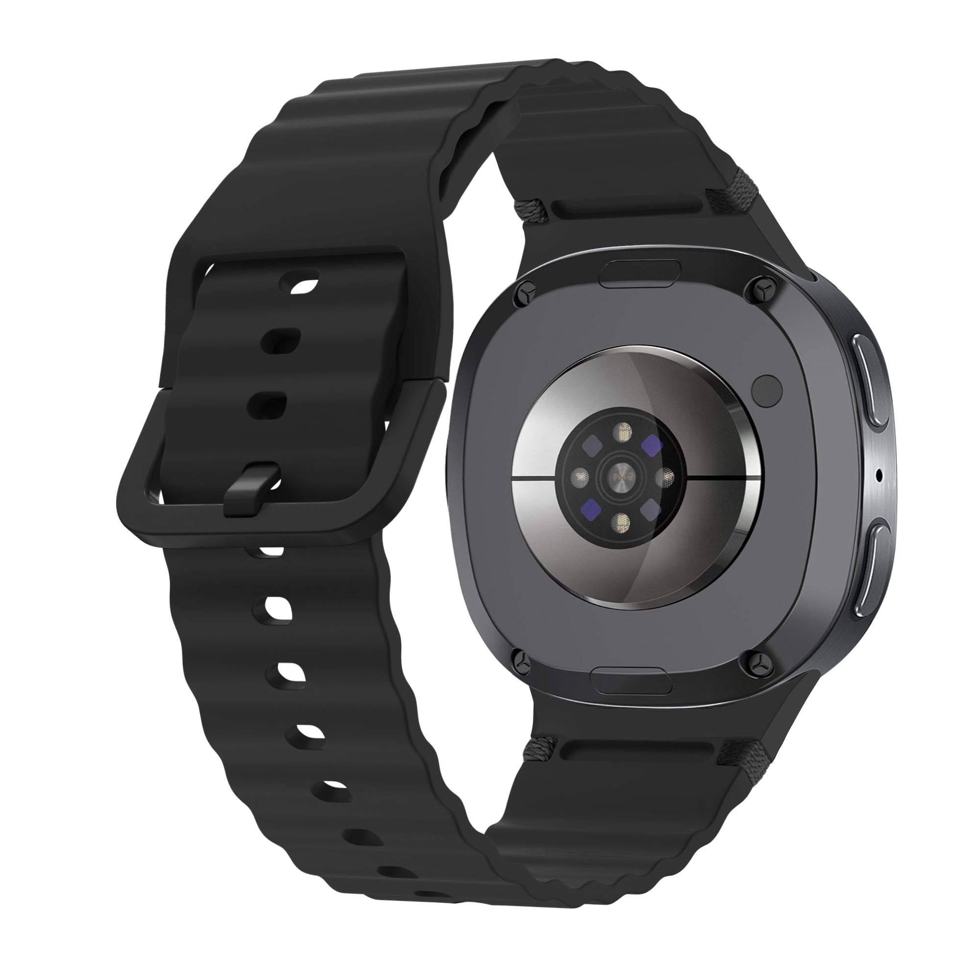 Samsung Galaxy Watch 8 - 44mm Wave Silikonarmband (Schwarz)