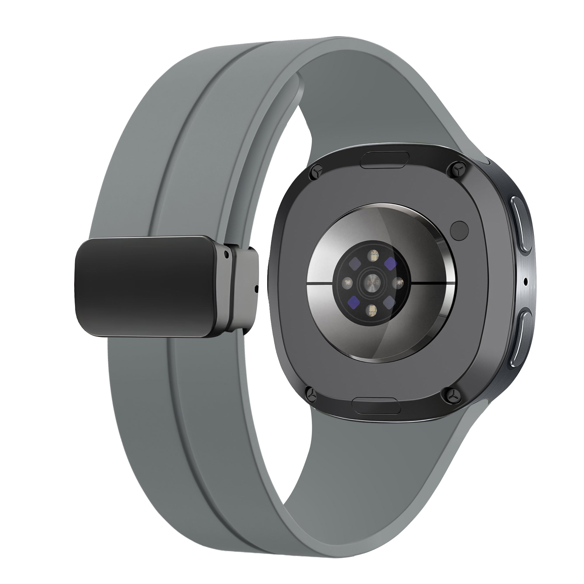 Samsung Galaxy Watch 8 - 44mm D-Schnalle Silikonarmband (Dunkel Grau)