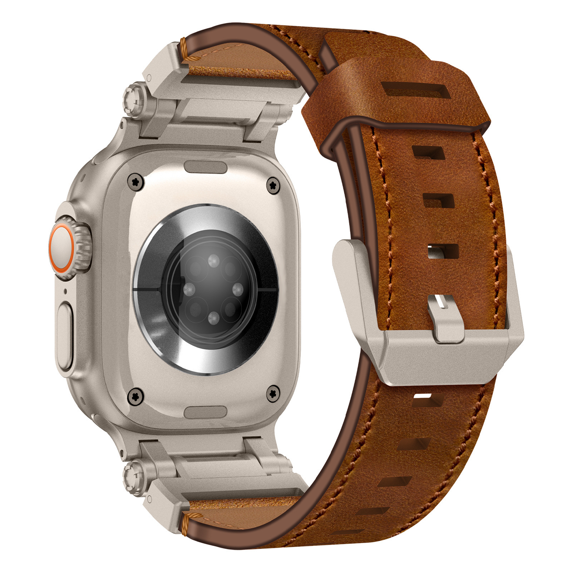 Bandz Apple Watch Ultra Lederarmband 'Explorer' (Braun)