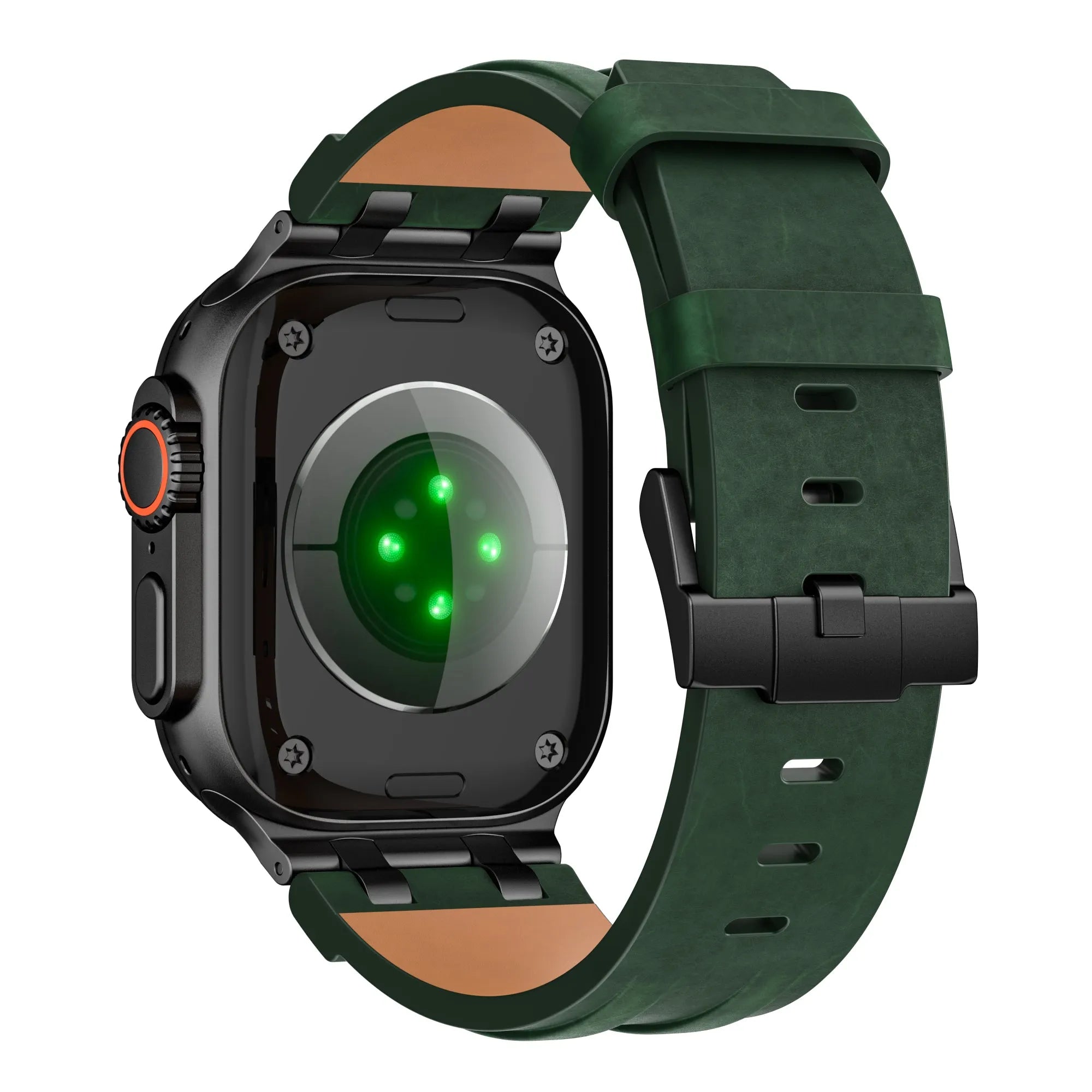 Apple Watch Robustes Lederarmband (Dunkelgrün)