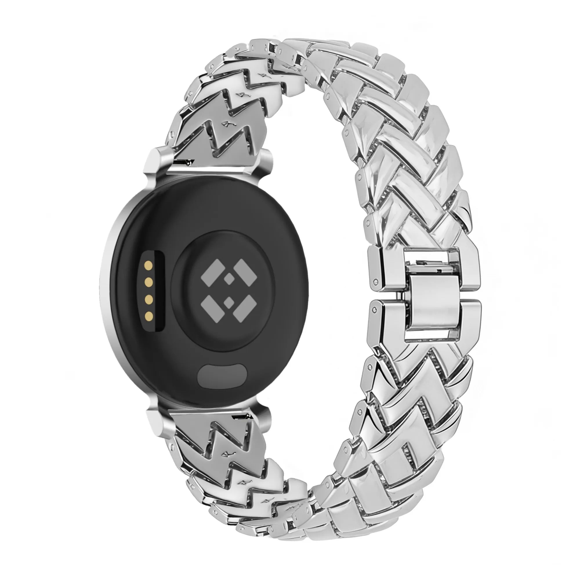 Bandz Pebble Round 2 - 14mm Metallarmband 'V-Type' (Silber)