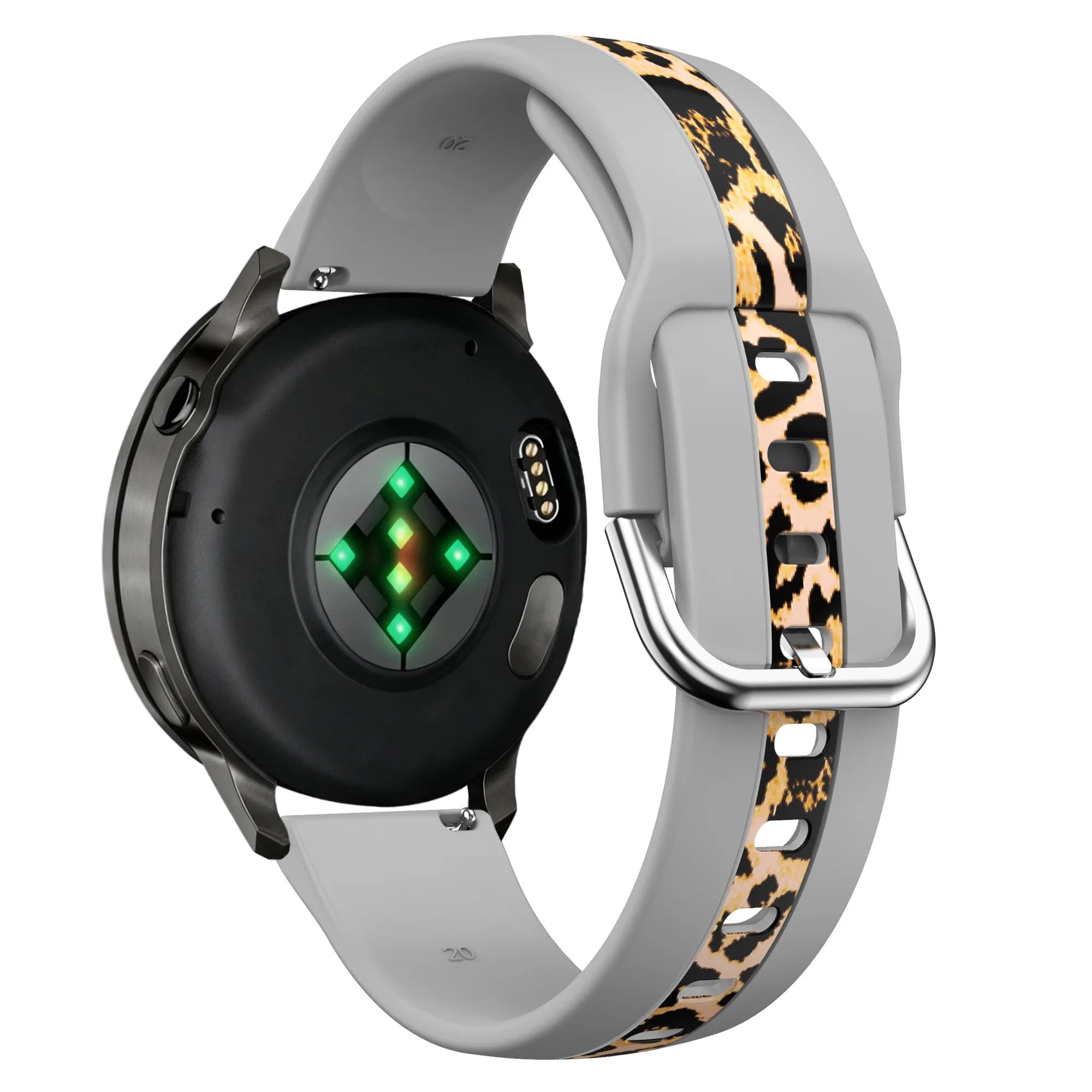 Bandz Huawei Watch GT 2 - 42mm Dual Leopard Armband (Hellgrau)