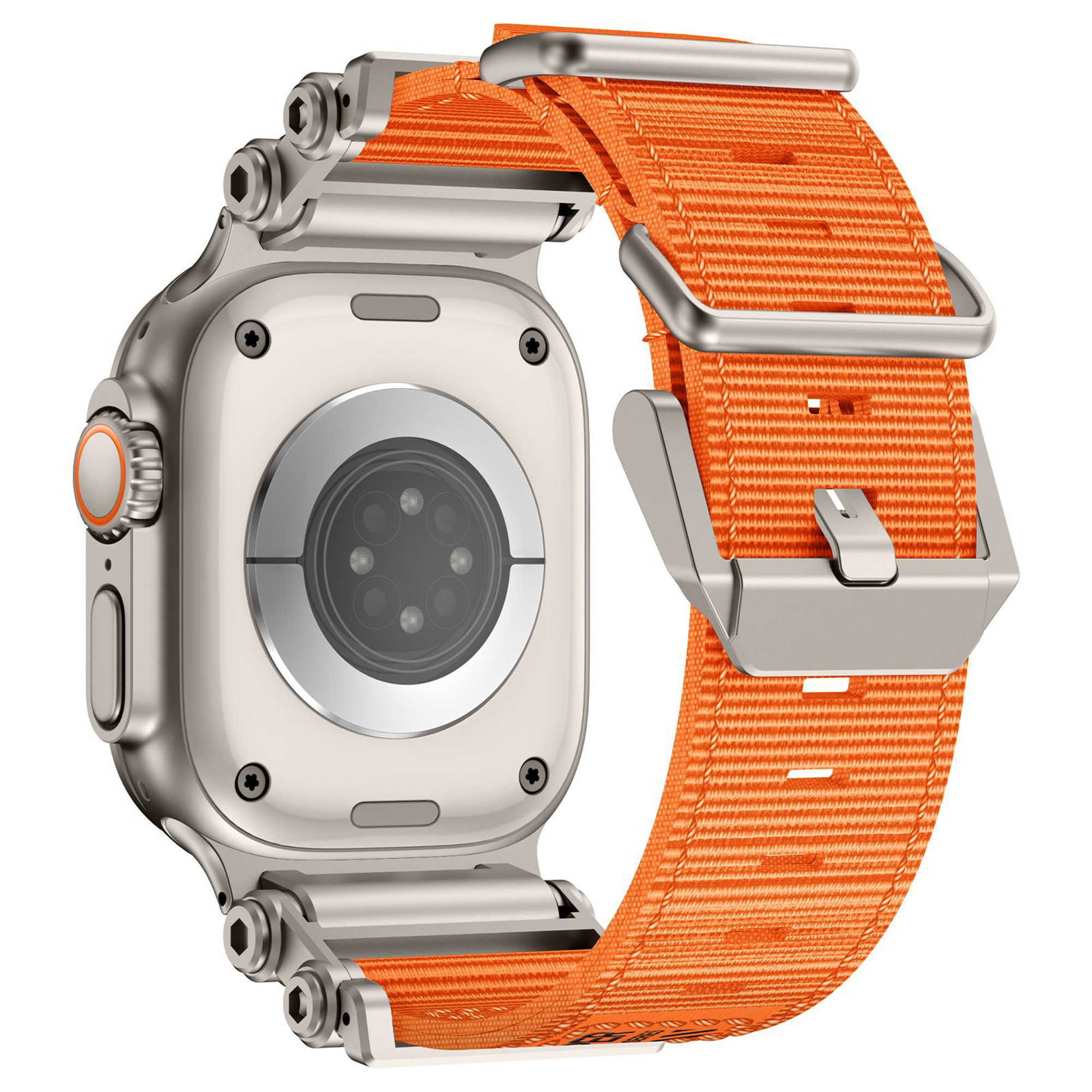 Bandz Apple Watch Ultra Nylon Armband 'Explorer' (Orange/Titan)