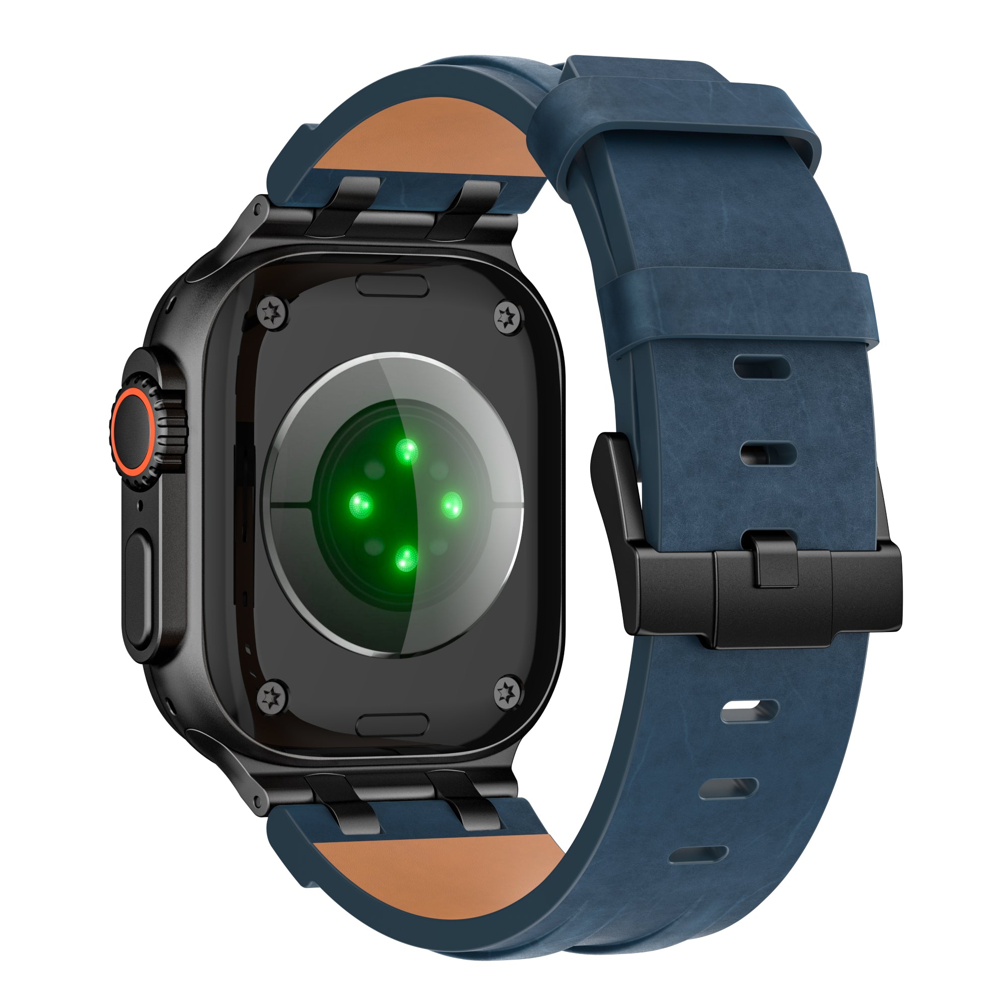 Apple Watch Ultra Solides Lederarmband (Dunkelblau)