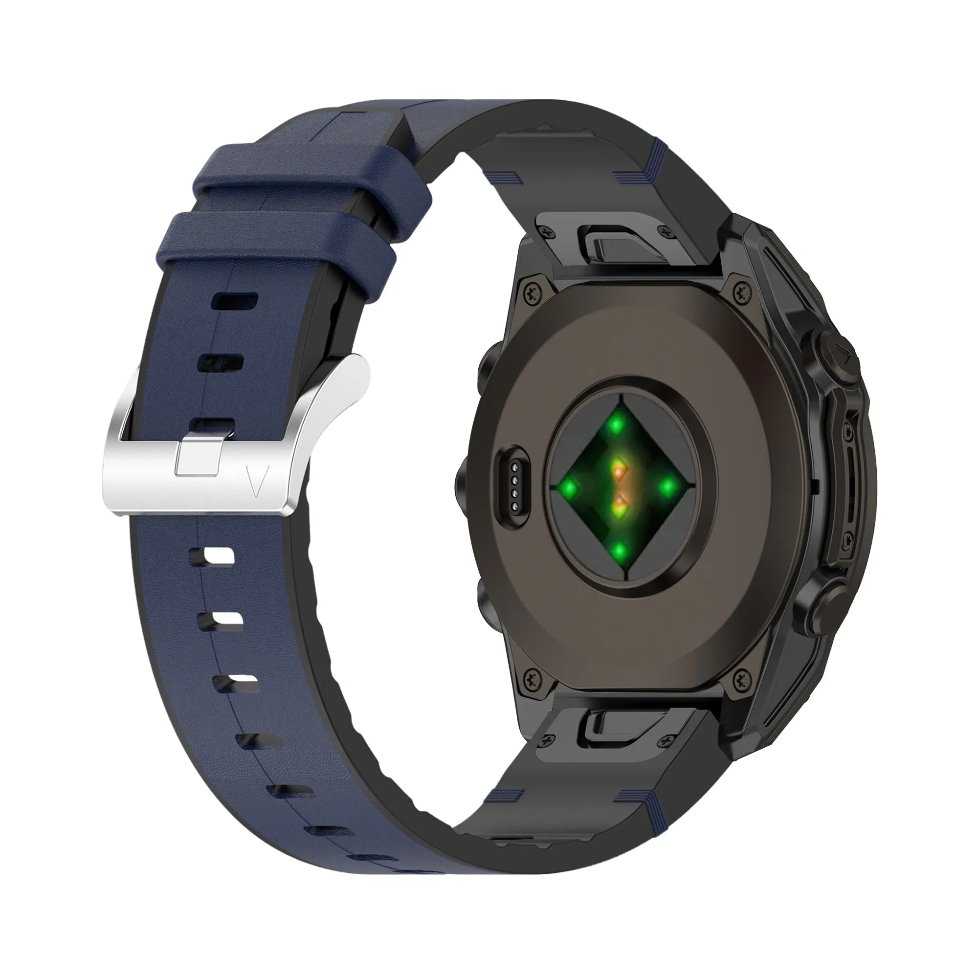 Garmin Quatix 5 / 6 / 7 Leather Hybrid Strap (Blue)