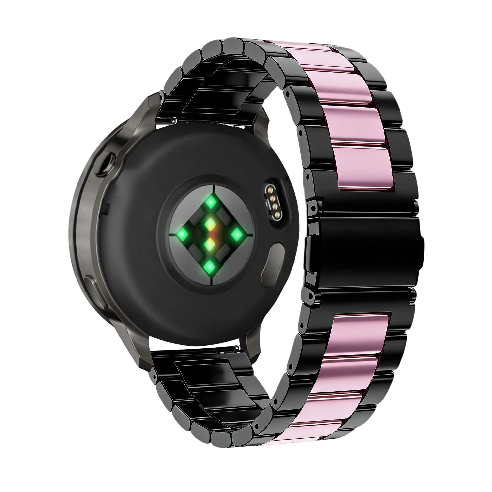 Bandz Garmin Forerunner 265s Steel Strap 'Classic' (Black/Pink)