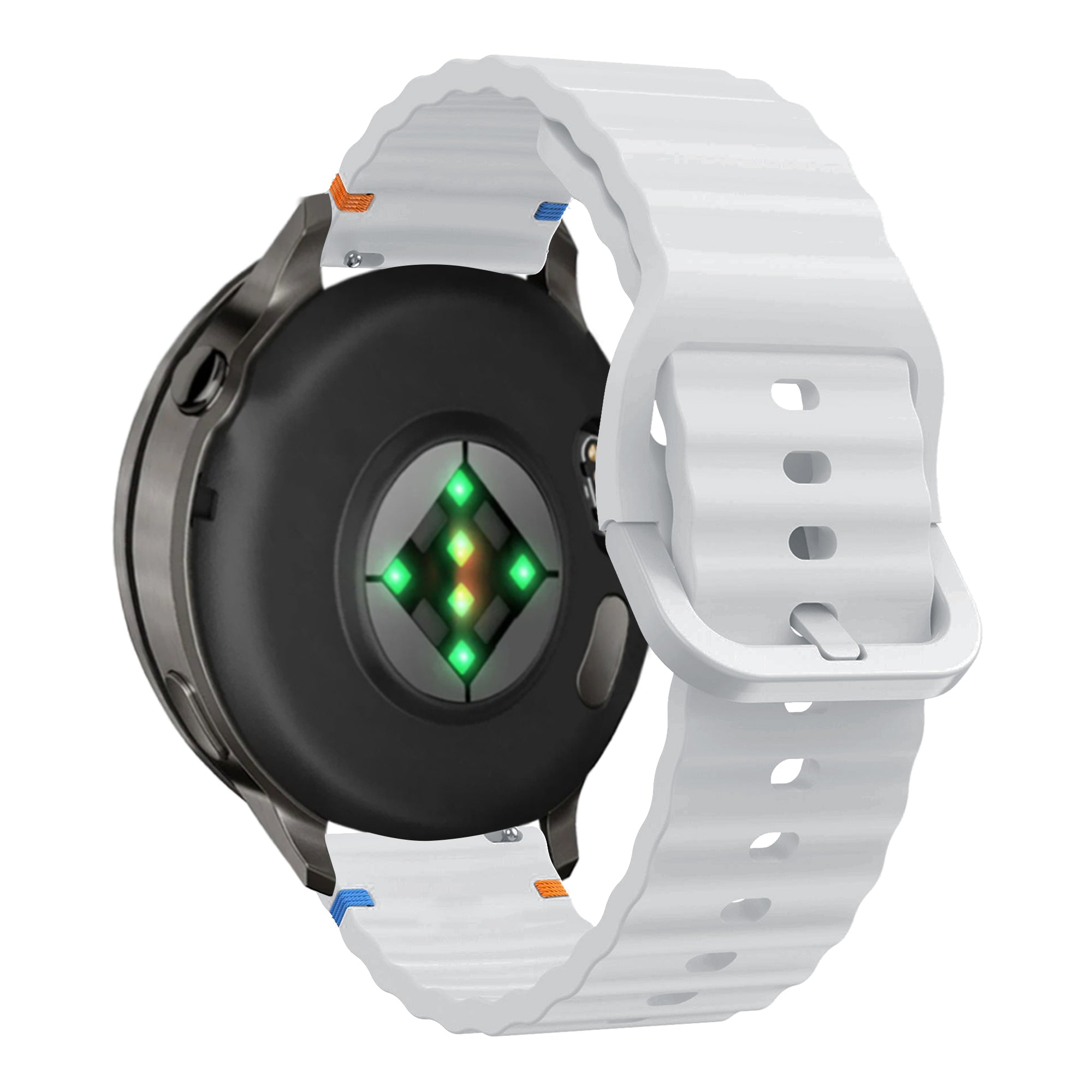 Bandz Garmin Venu 4 - 45mm Silikonarmband 'Wave' (Hellgrau)