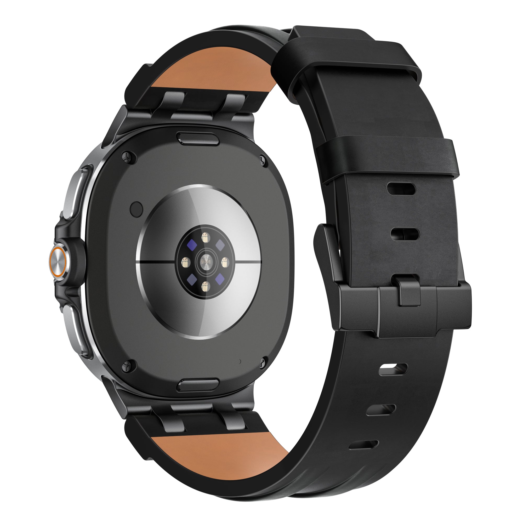Samsung Galaxy Watch 8 - 44mm Solides Lederarmband (Schwarz)