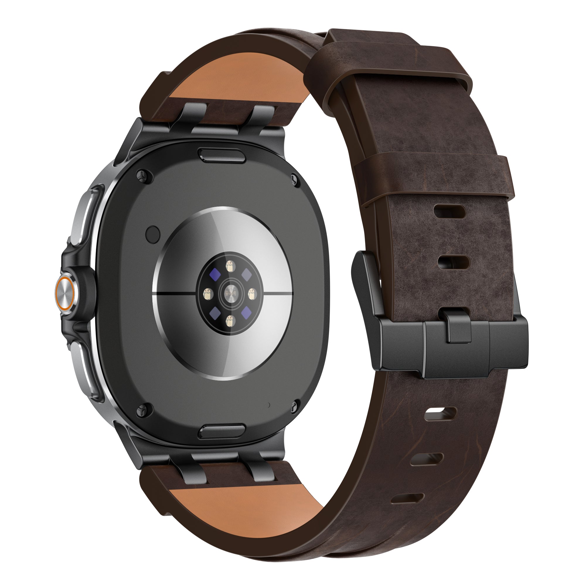 Samsung Galaxy Watch 8 - 44mm Solides Lederarmband (Kaffeebraun)