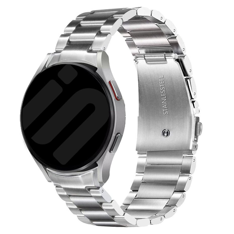 Titanium Strap, silver, on a watch, 3/4 rear view