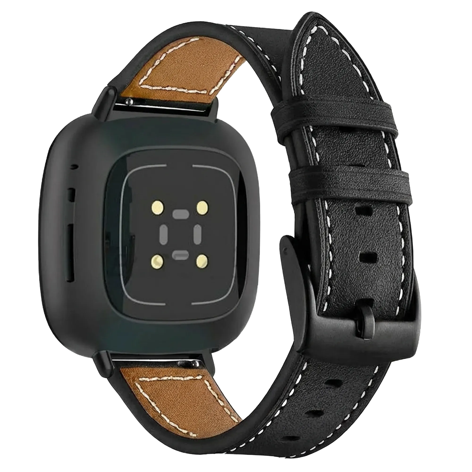 Fitbit Versa 4 Lederarmband (Schwarz)