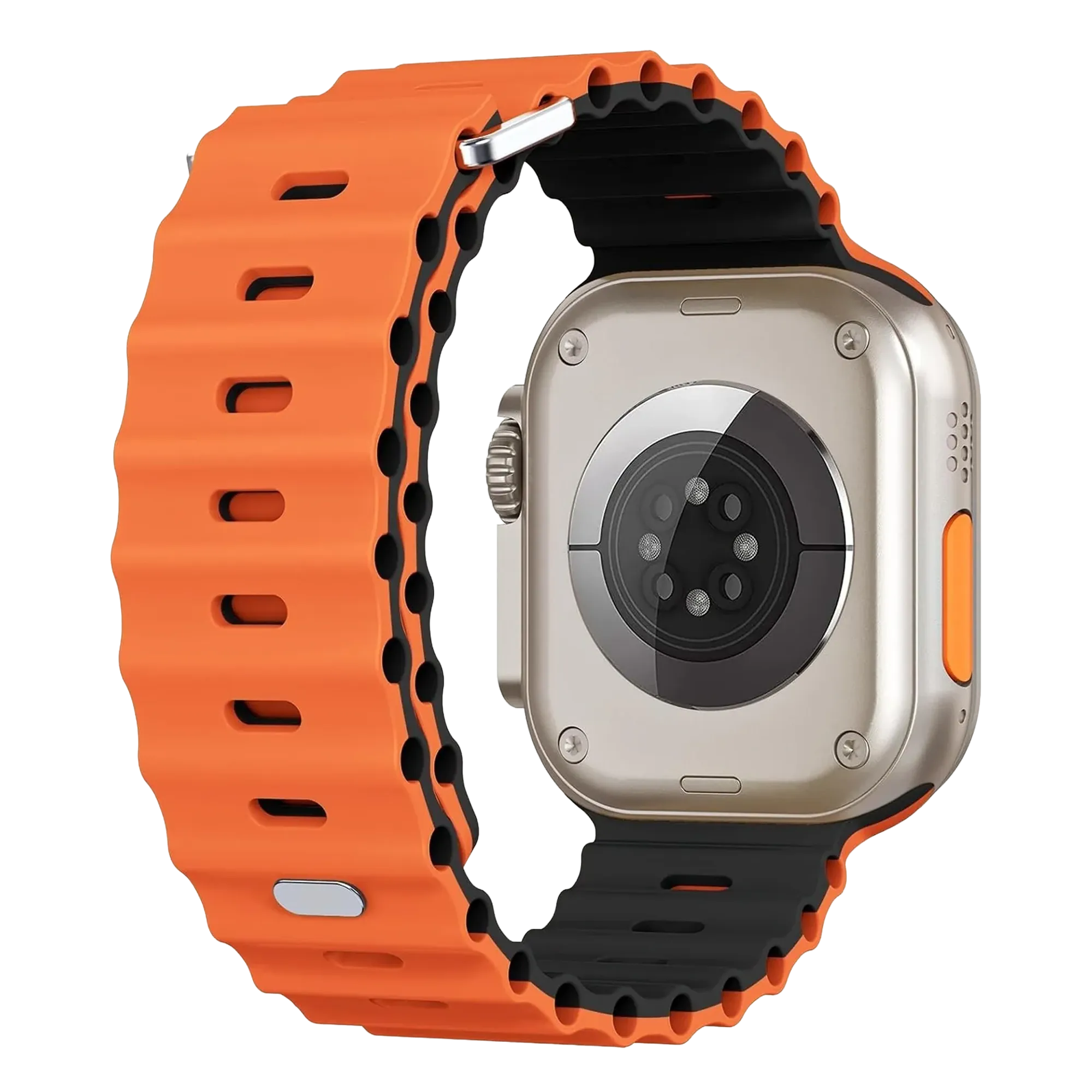 Apple Watch Ocean-Armband mit Schnappverschluss (Orange/Schwarz)
