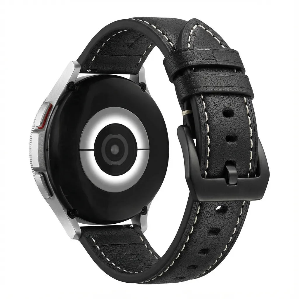Stahlgear Zeus Glänzendes Lederarmband (Schwarz)