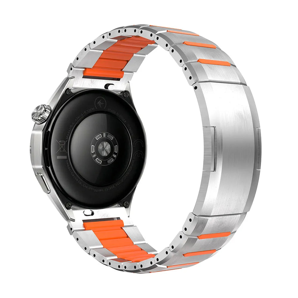 Oppo Watch X2 'One Push' Steel Hybrid Strap (Titanium/Orange)