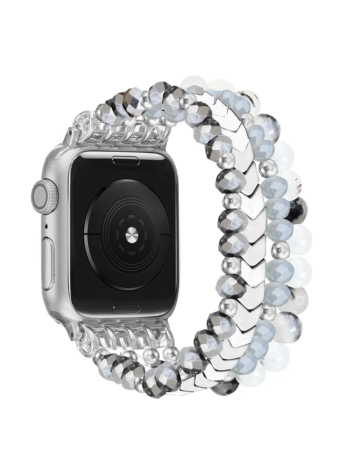 Apple Watch Schmuckarmband mit Perlen (Silber)