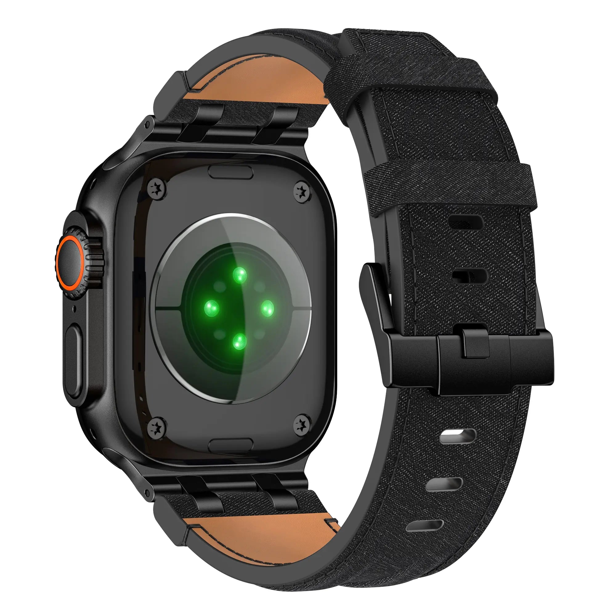 Apple Watch Denim Leather Strap (Black)