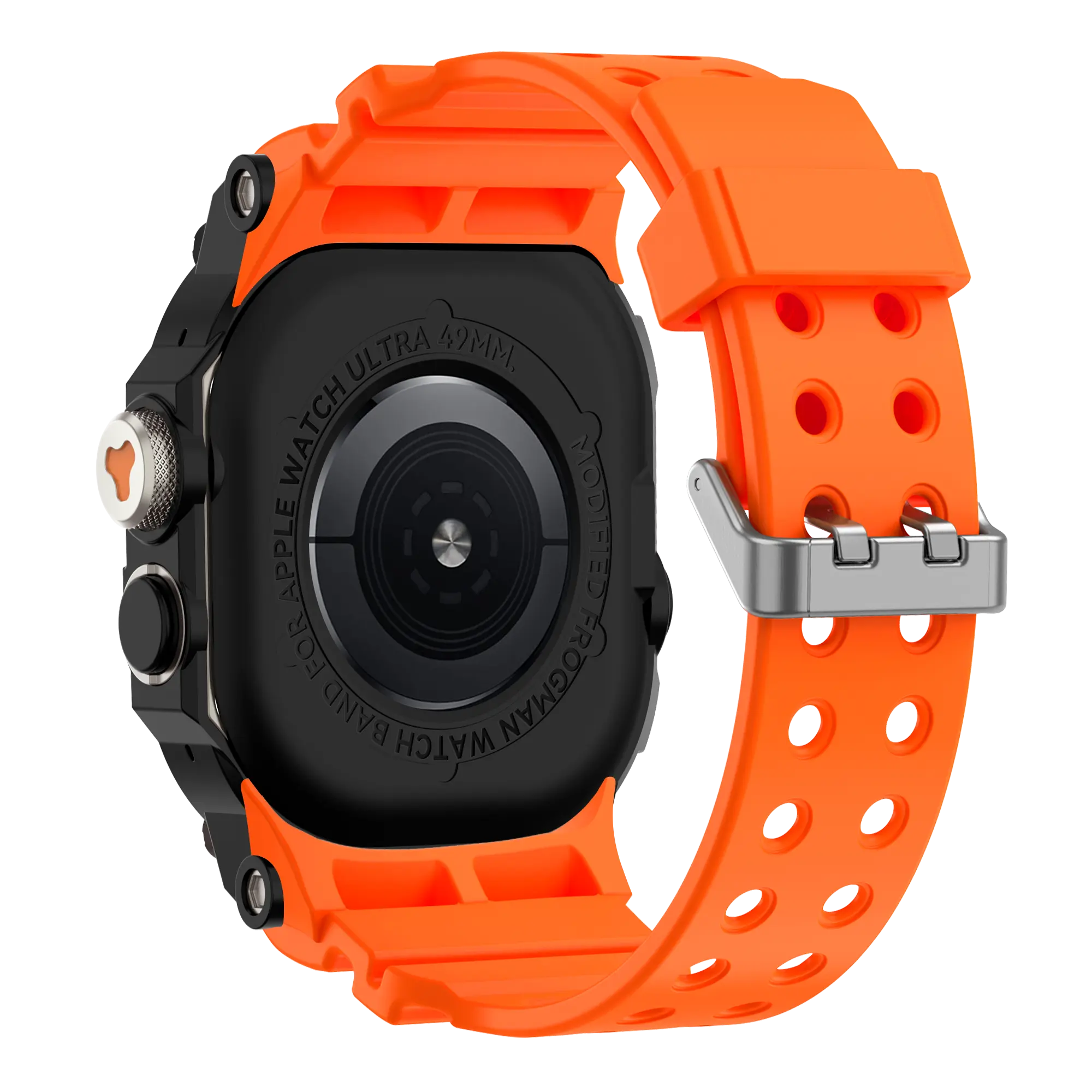 Bandz Apple Watch Ultra TPU Armband mit Case (Orange/Titan)