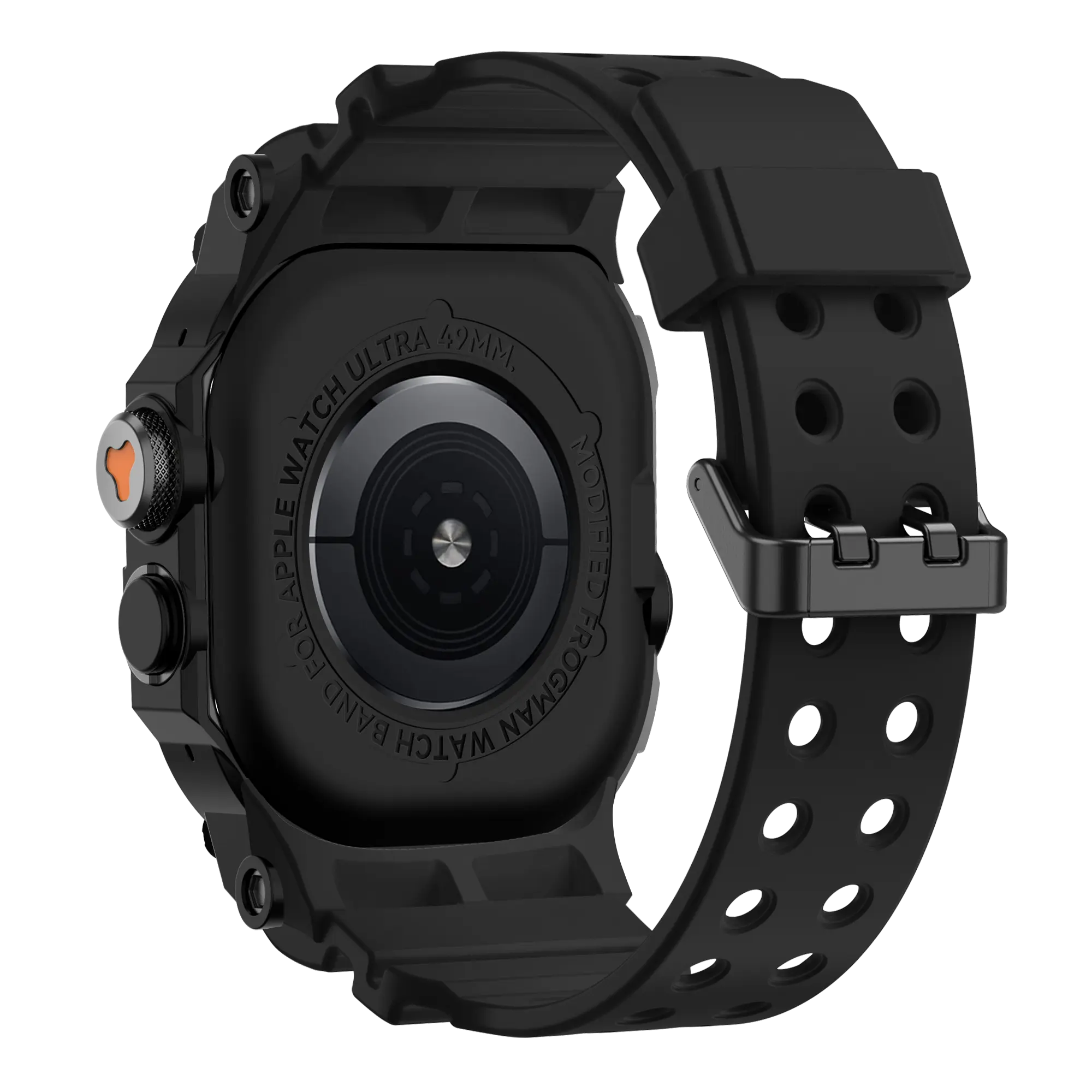 Bandz Apple Watch Ultra TPU Armband mit Case (Schwarz mit Schwarz)