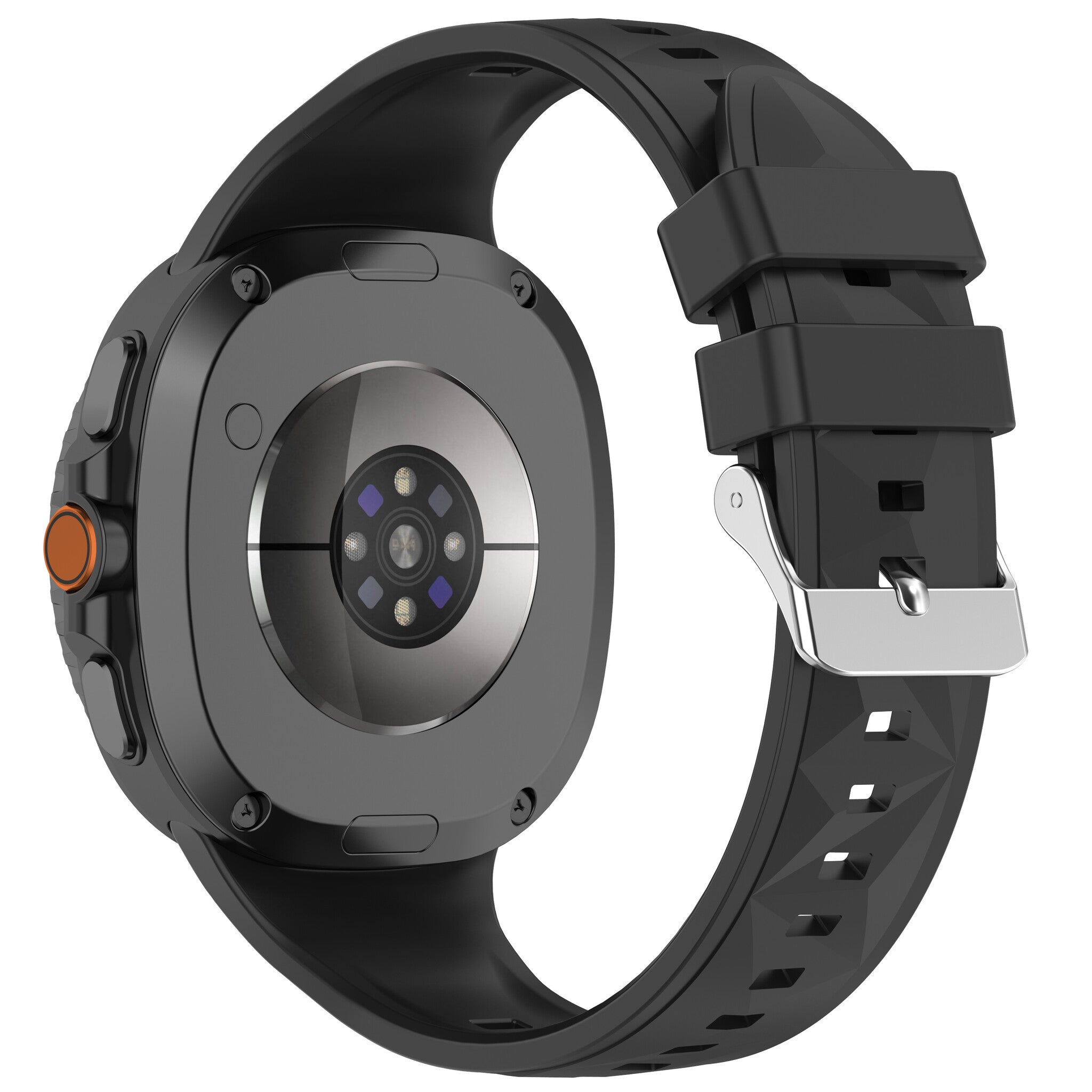 Samsung Galaxy Watch 9 - 44mm Silikonarmband in Diamantoptik (Schwarz)