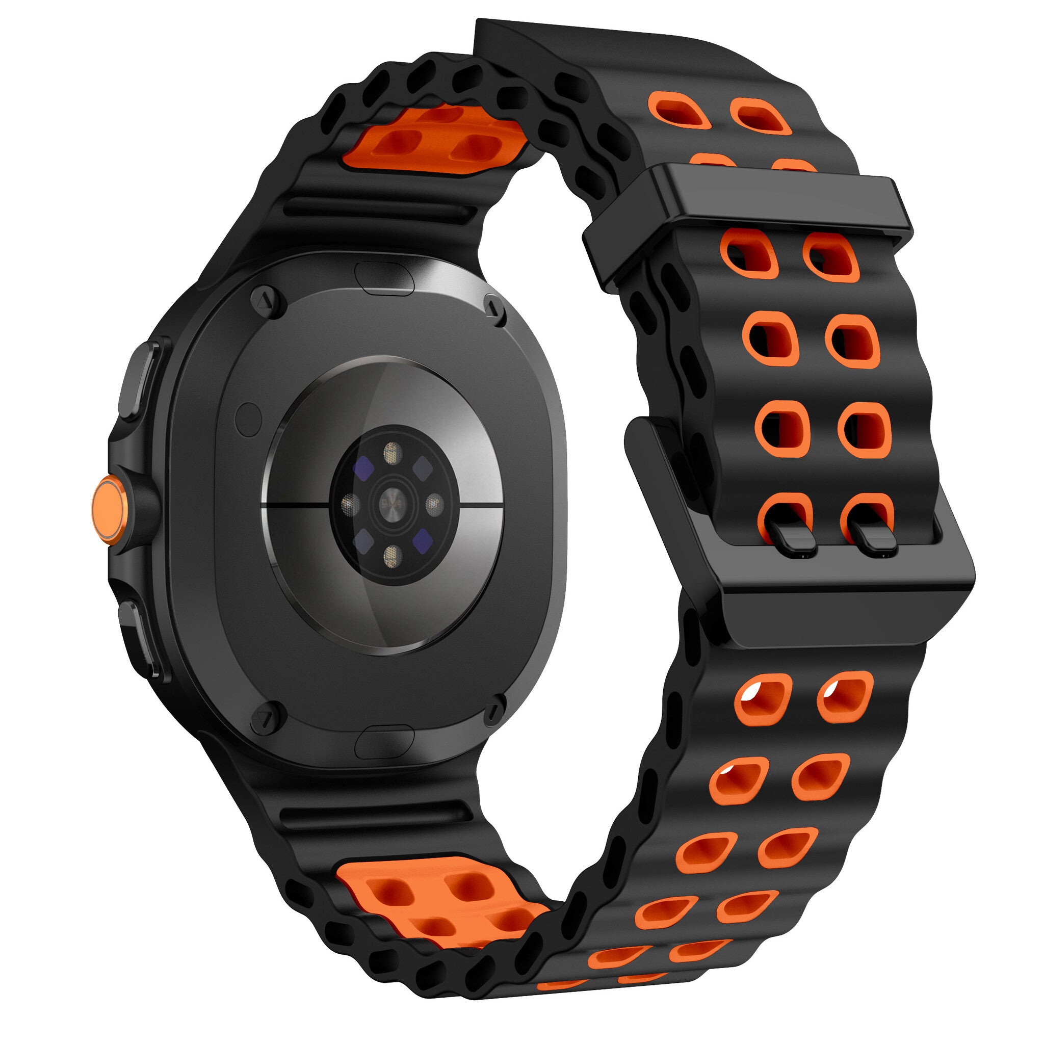 Samsung Galaxy Watch 9 - 44mm Ocean Armband (Schwarz/Orange)