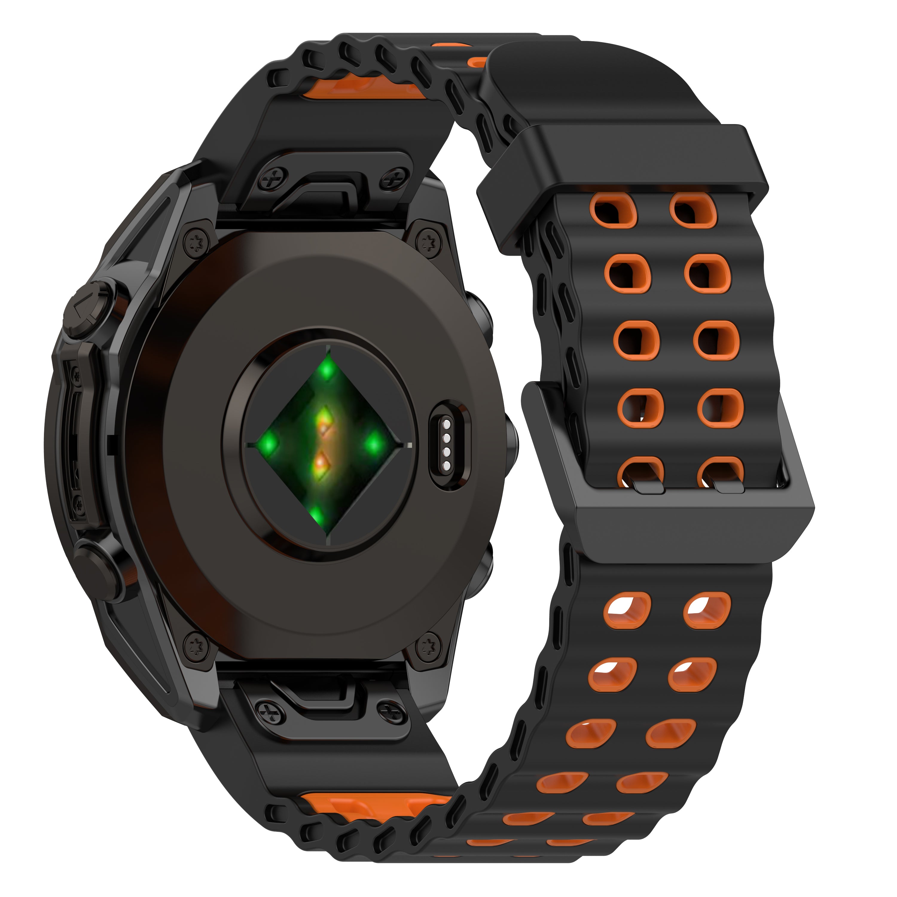 Garmin Tactix 7 Pro Wave Sport Strap (Black/Orange)