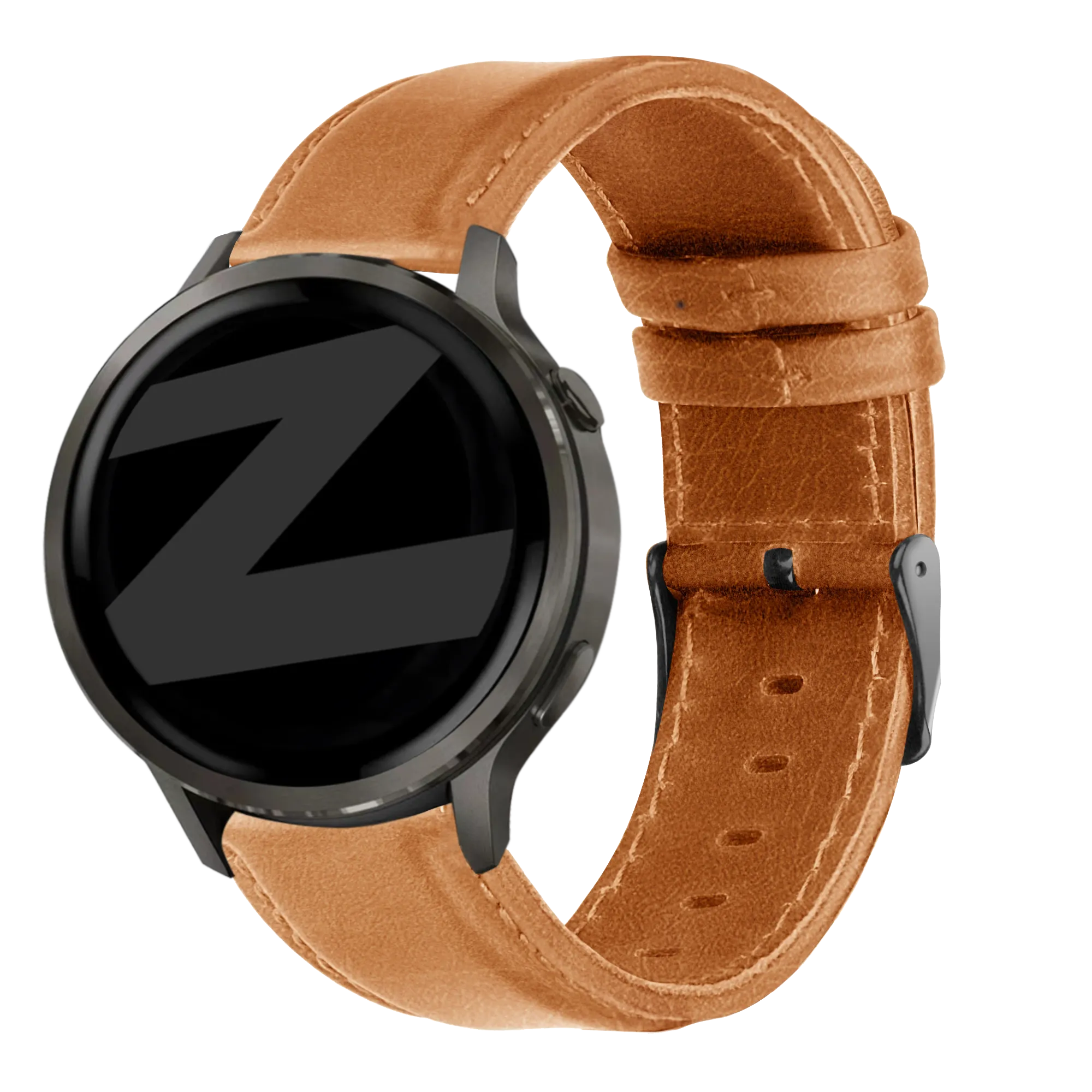 Bandz Garmin Vivoactive 4 Leather Strap 'Classic' (Brown)