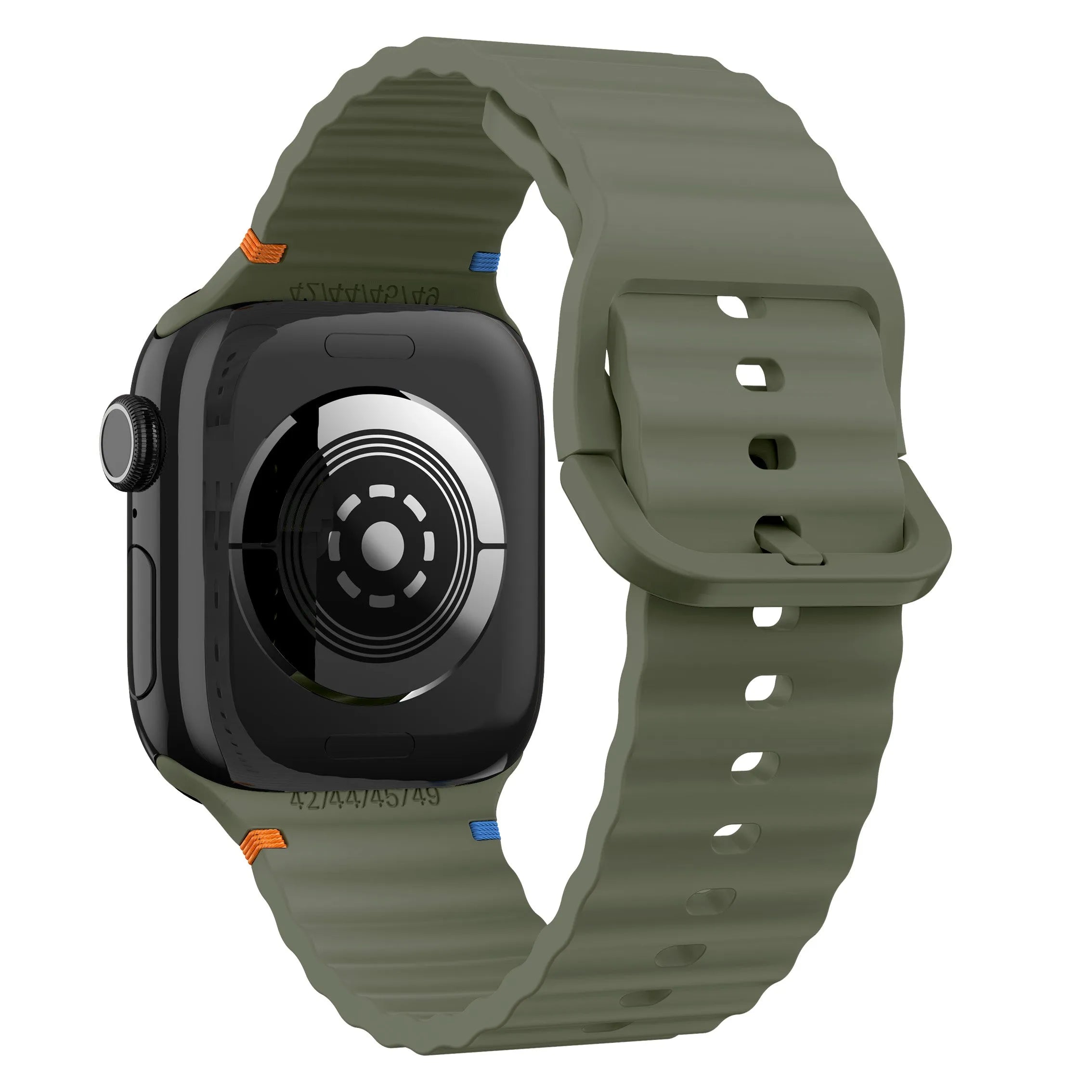 Apple Watch Wave Silikonarmband (Dunkelgrün)