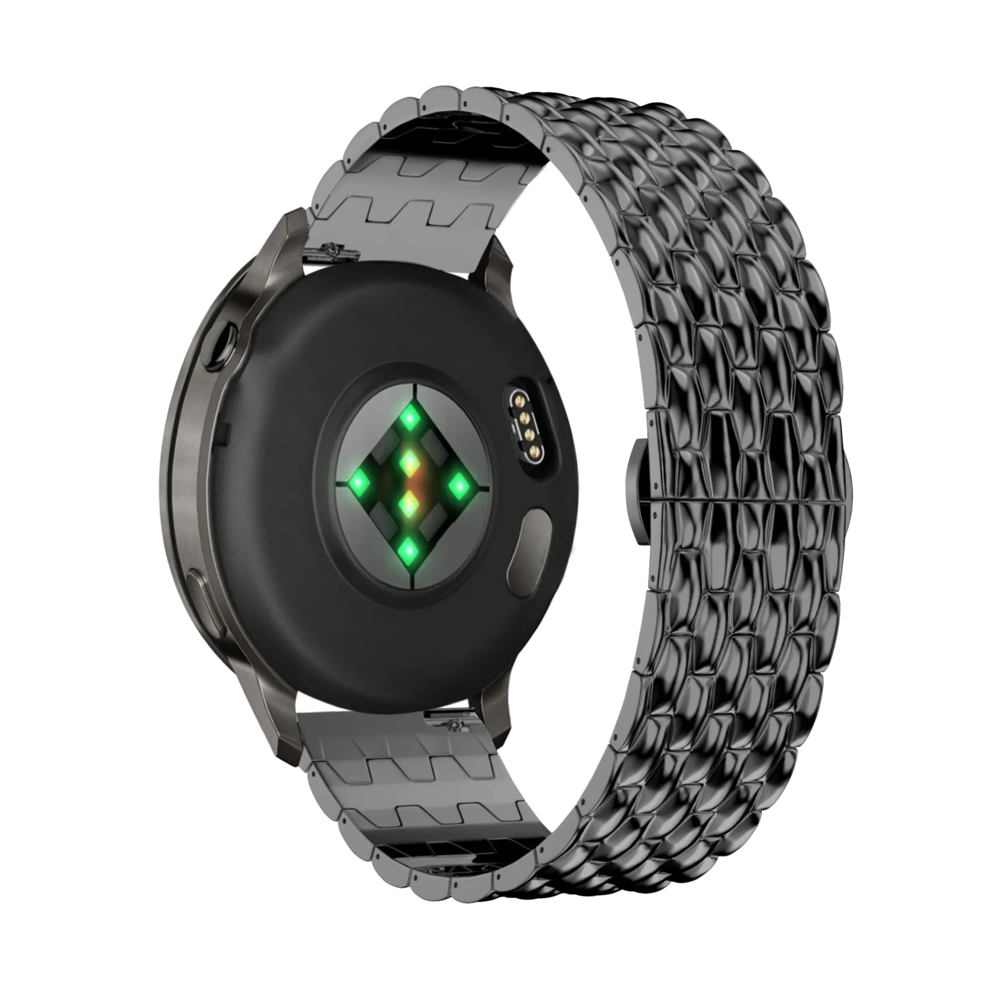 Bandz Garmin Forerunner 170 Stahlarmband 'Dragon' (Schwarz)