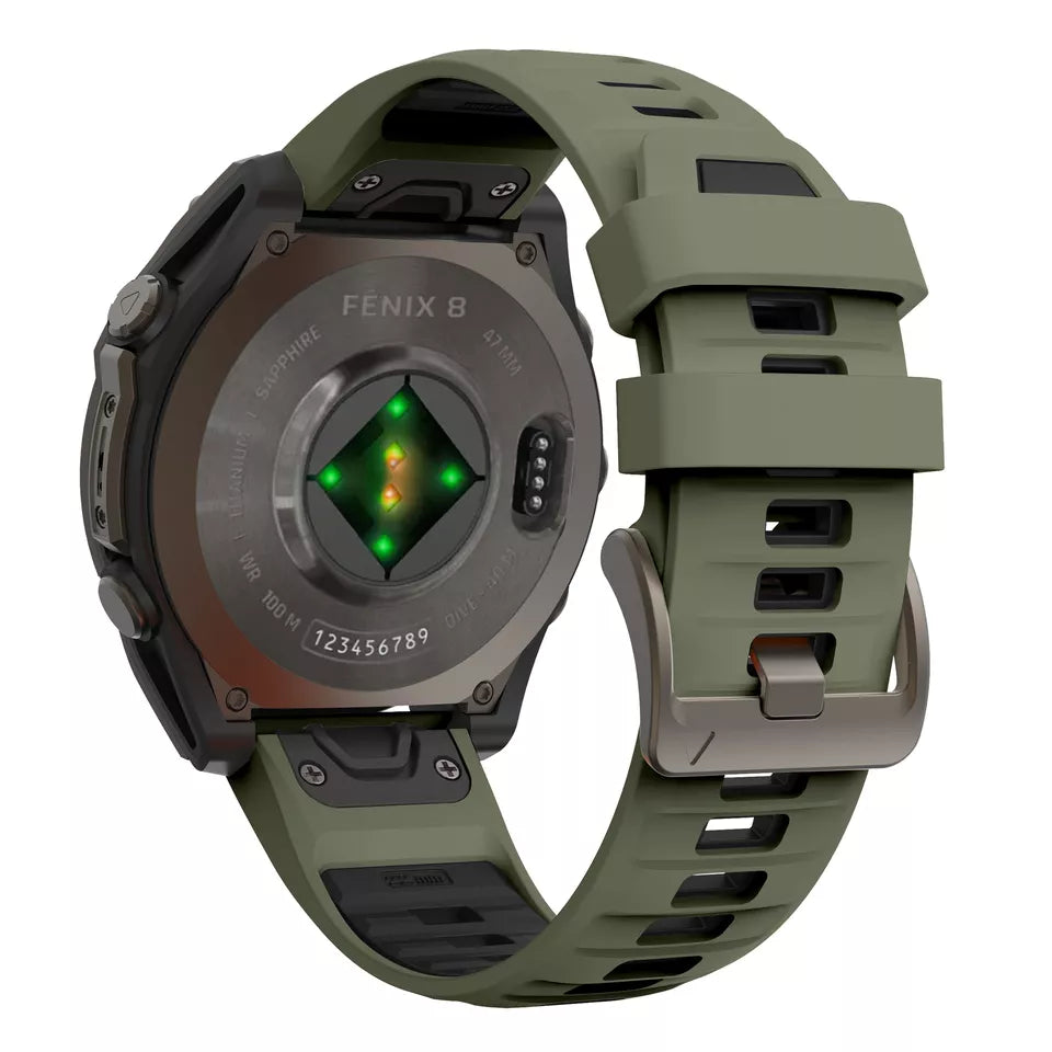 Garmin Tactix 7 Schnalle Sport Amrband (Olivgrün/Schwarz)