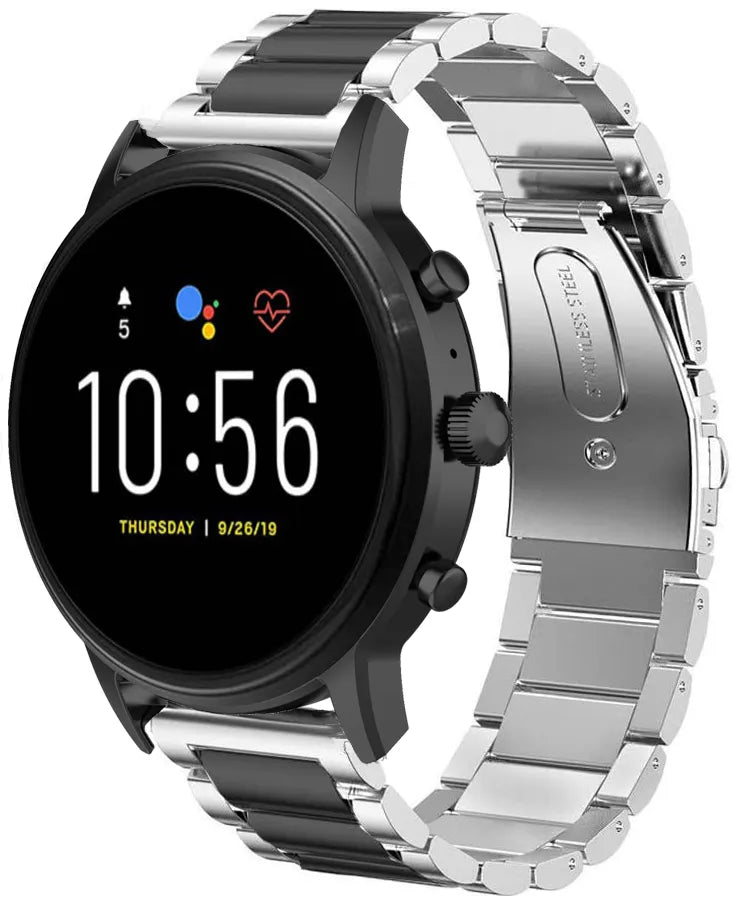 Fossil Gen 4 Explorist (HR) Stahlarmband (Silber/Schwarz)