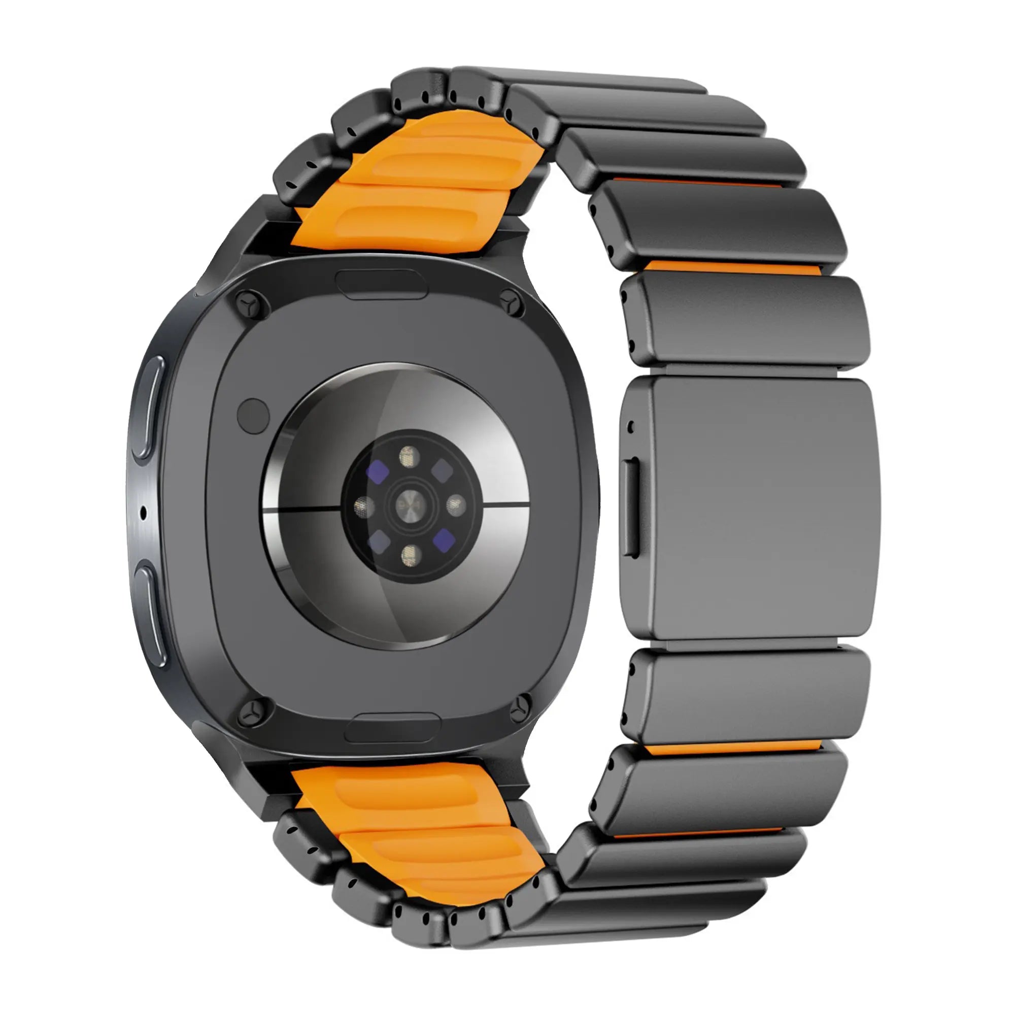 Bandz Samsung Galaxy Watch 9 - 40mm Titanarmband 'Hybrid' (Schwarz/Orange)