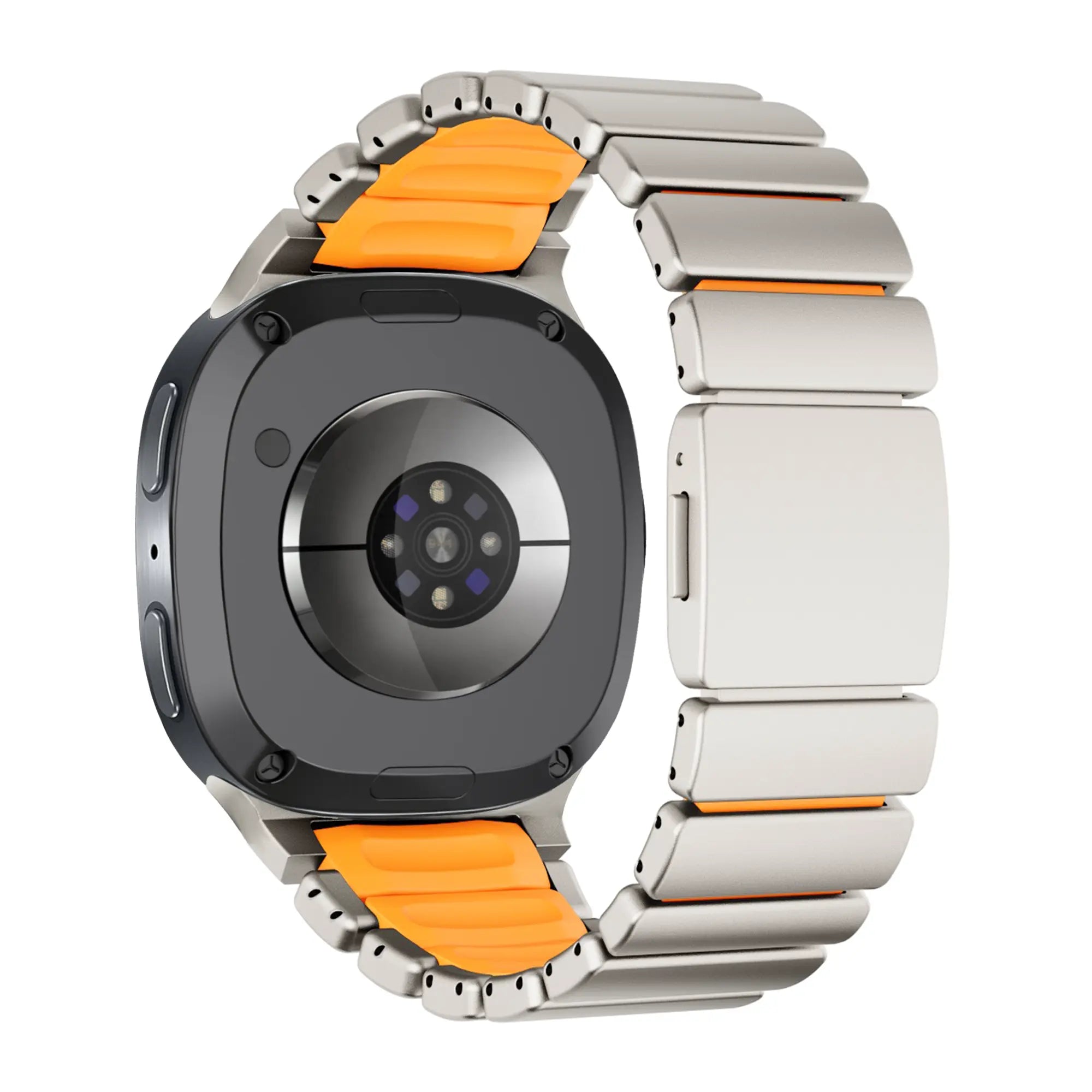 Bandz Samsung Galaxy Watch 9 - 44mm Titanarmband 'Hybrid' (Titan/Orange)