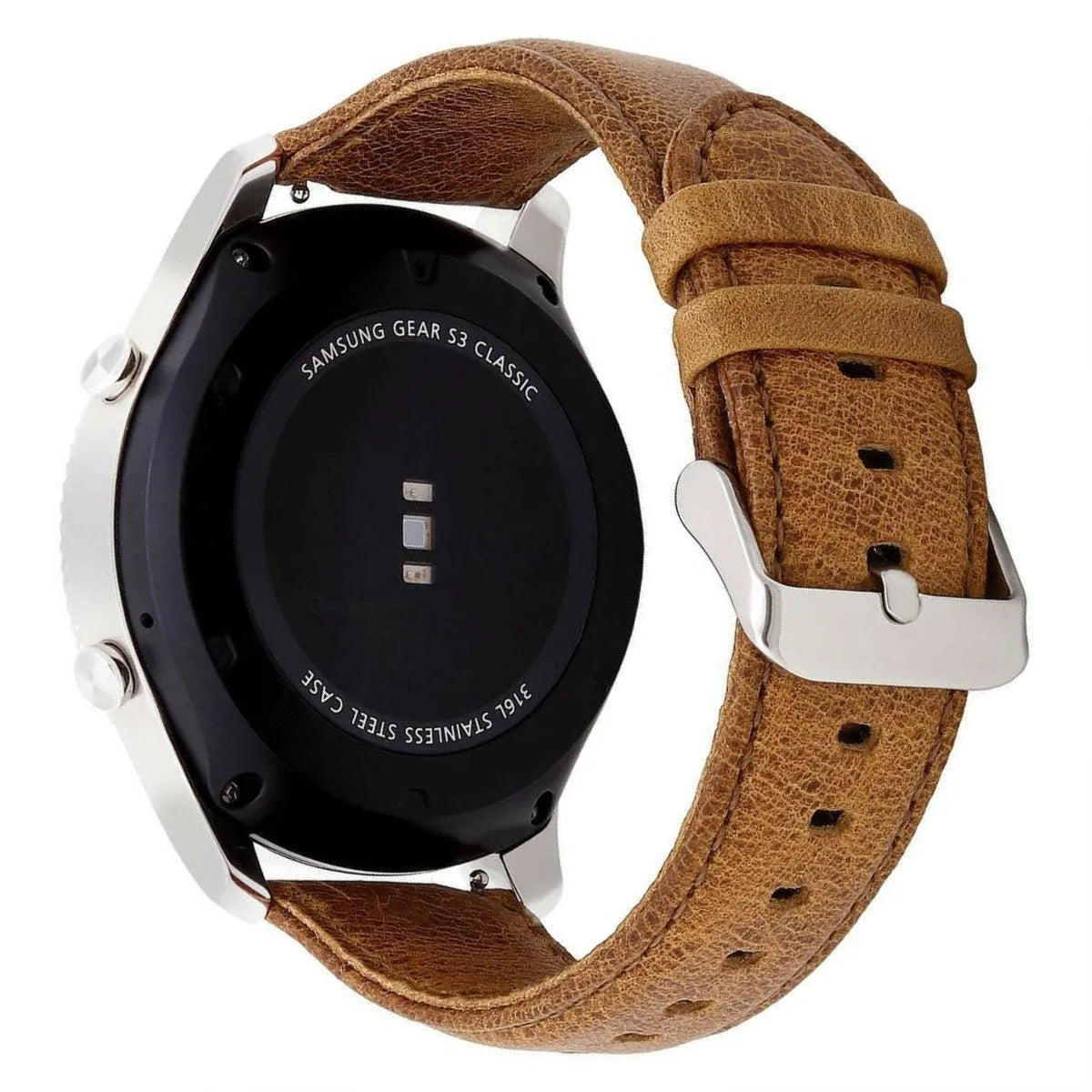 Leather Strap, on a watch, 3/4 rear view