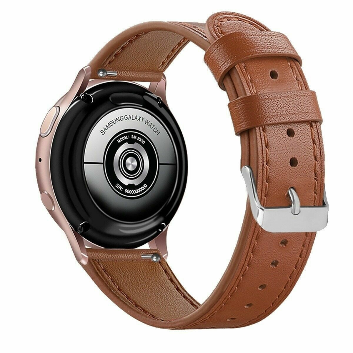 Modern Leather Strap, on a watch, 3/4 rear view