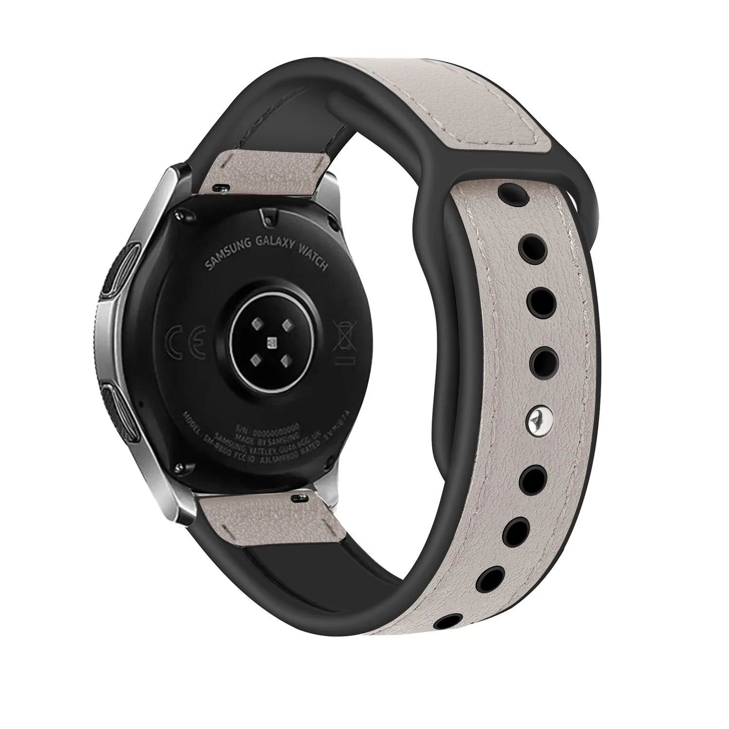 Suunto vertikaler Leder Hybrid-Armband (weiß)