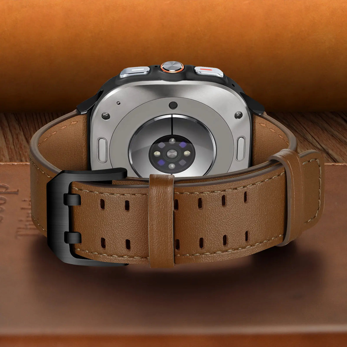 Samsung Galaxy Watch Ultra Double Pin Leather Strap (Brown)