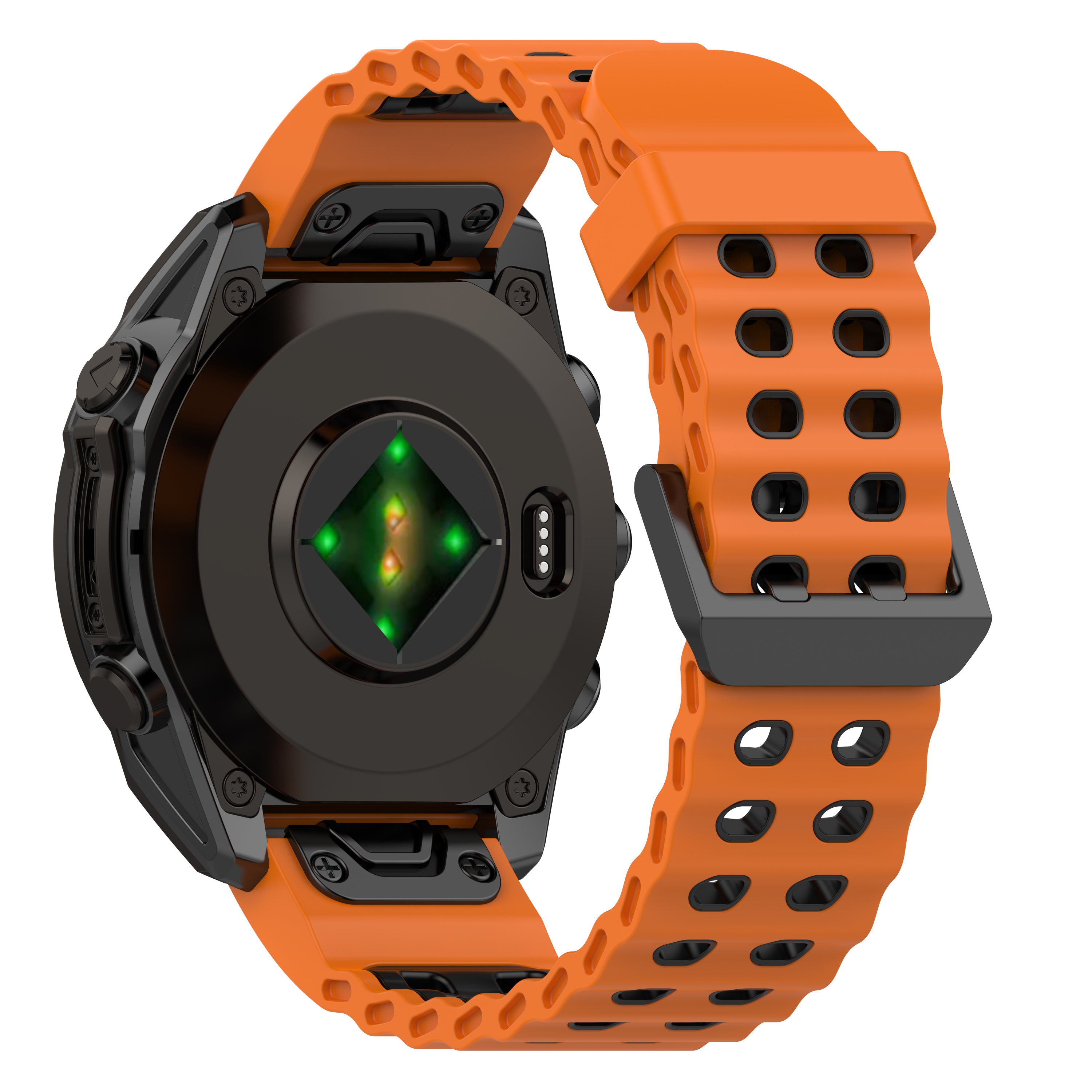 Garmin Fenix 8 Pro - 51mm Wave Sportarmband (Orange/Schwarz)