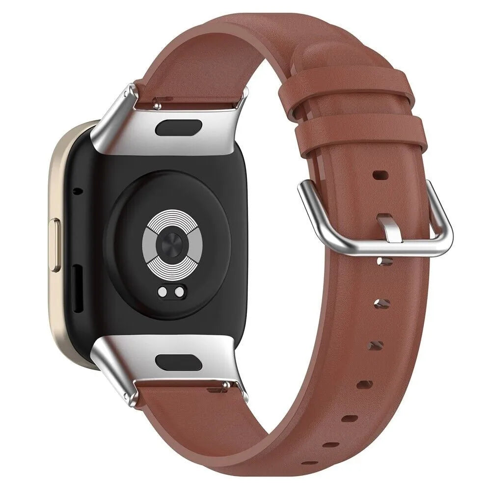 Silicone Leather Strap, brown, on a watch, 3/4 rear view