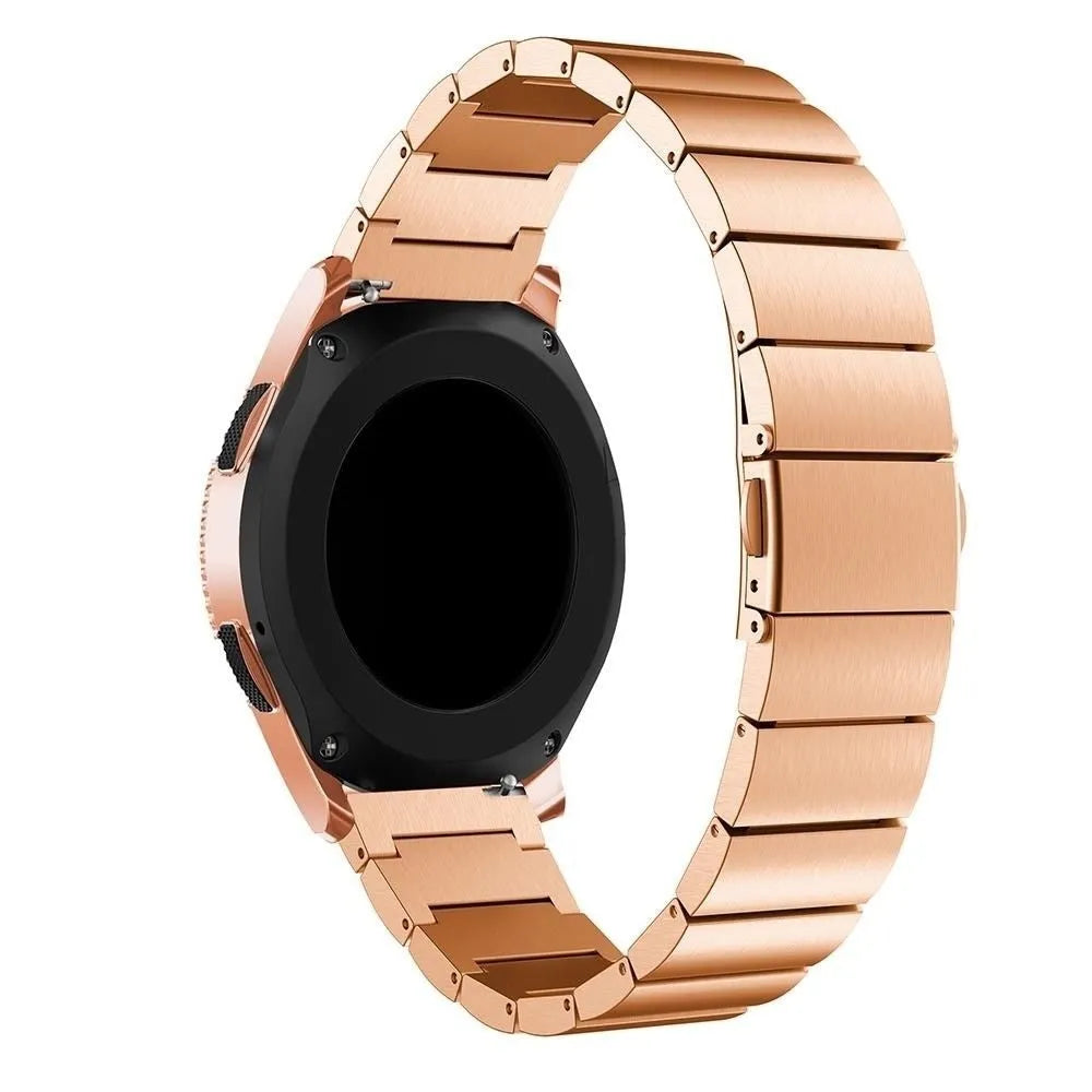 Premium Metal Strap, rose gold, on a watch, 3/4 rear view