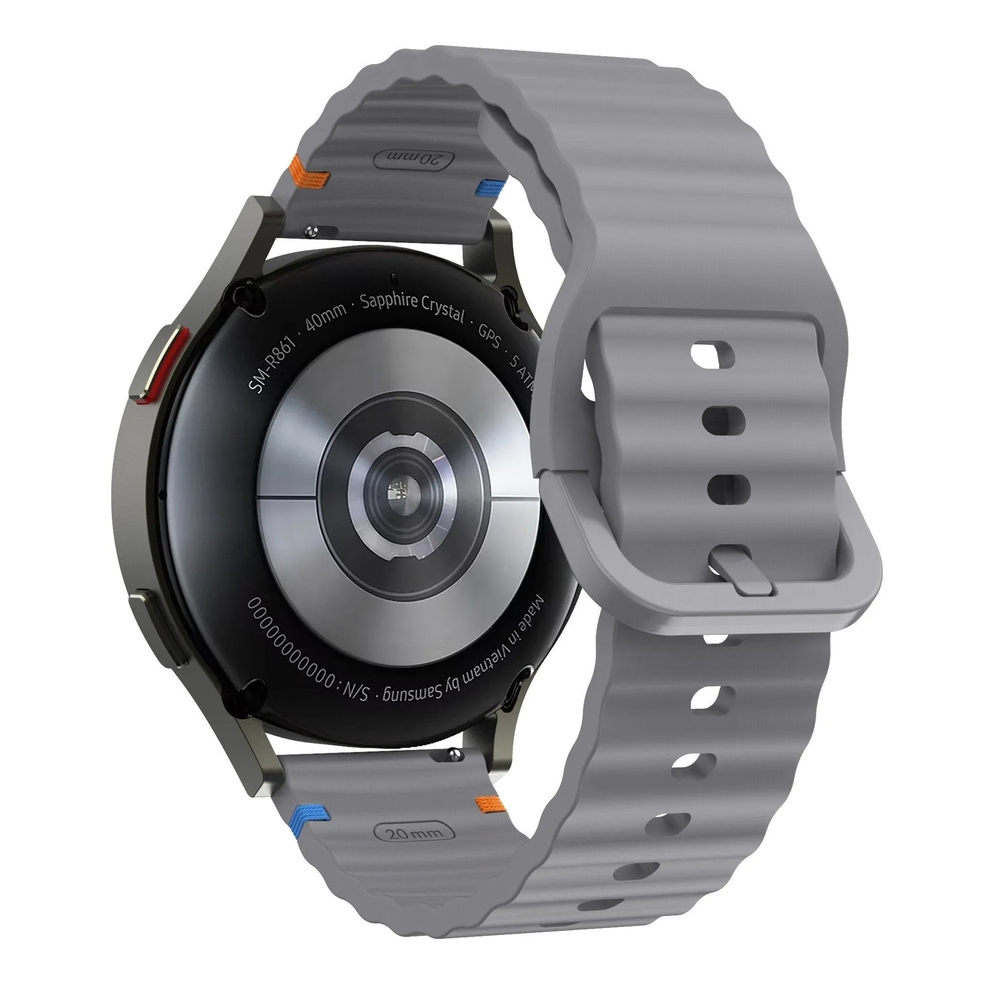 Suunto 9 Peak Wave Silikonarmband (Dunkelgrau)